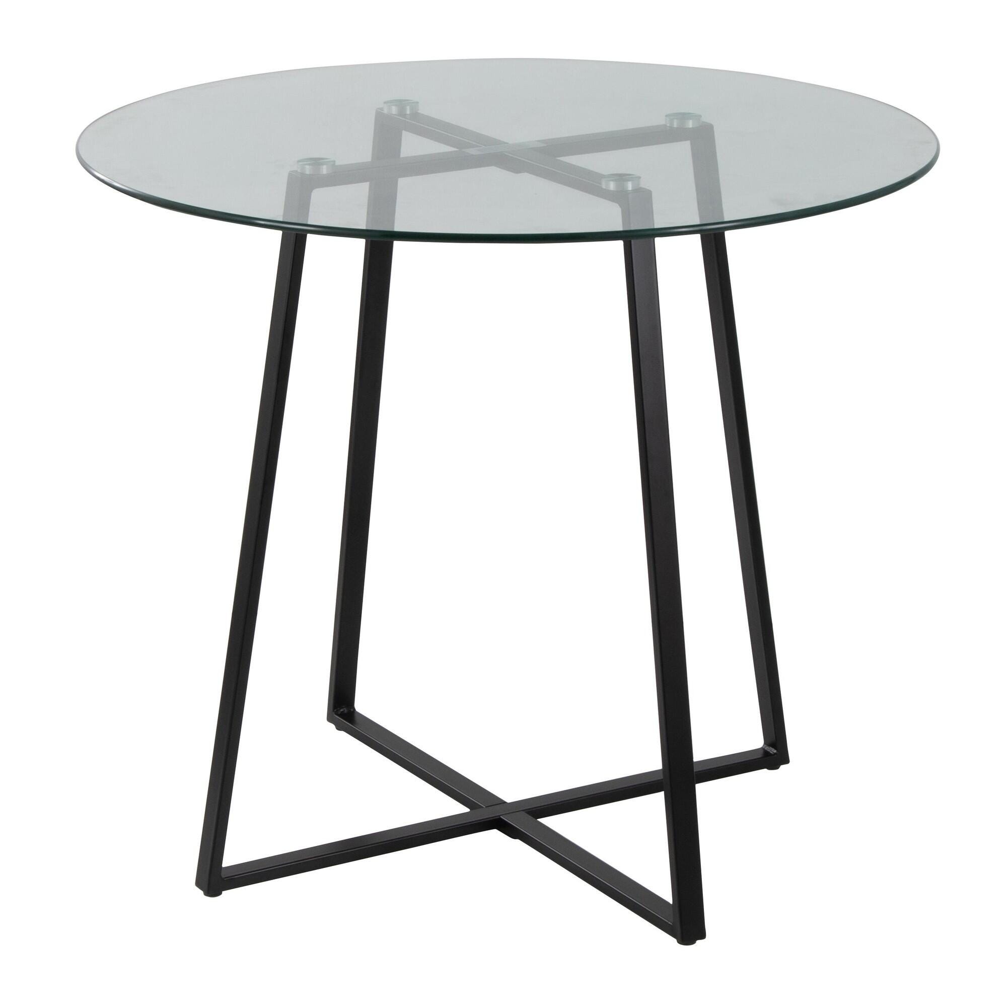 LumiSource Cosmo Dining Table, Clear/Black, large