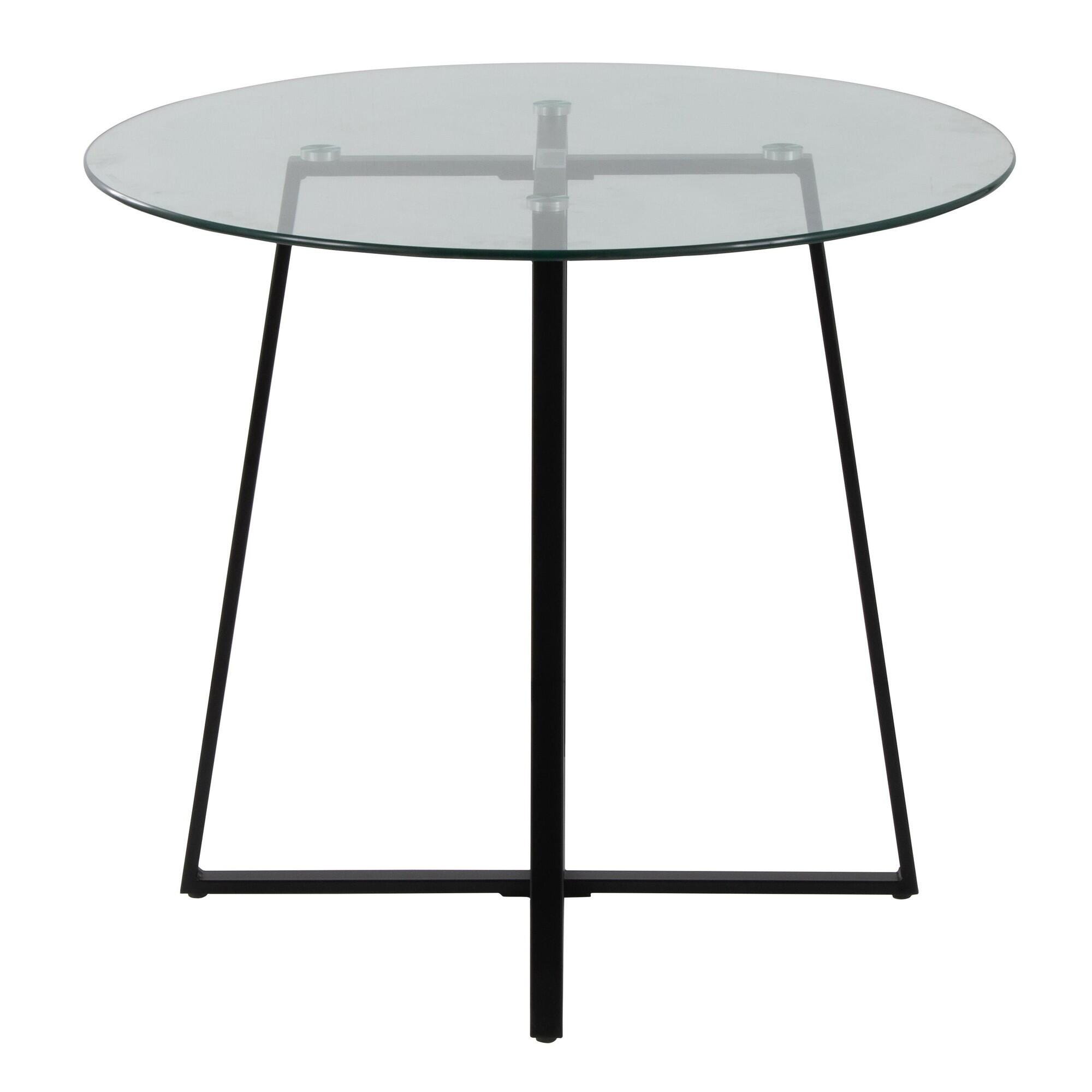 LumiSource Cosmo Dining Table, Clear/Black, large