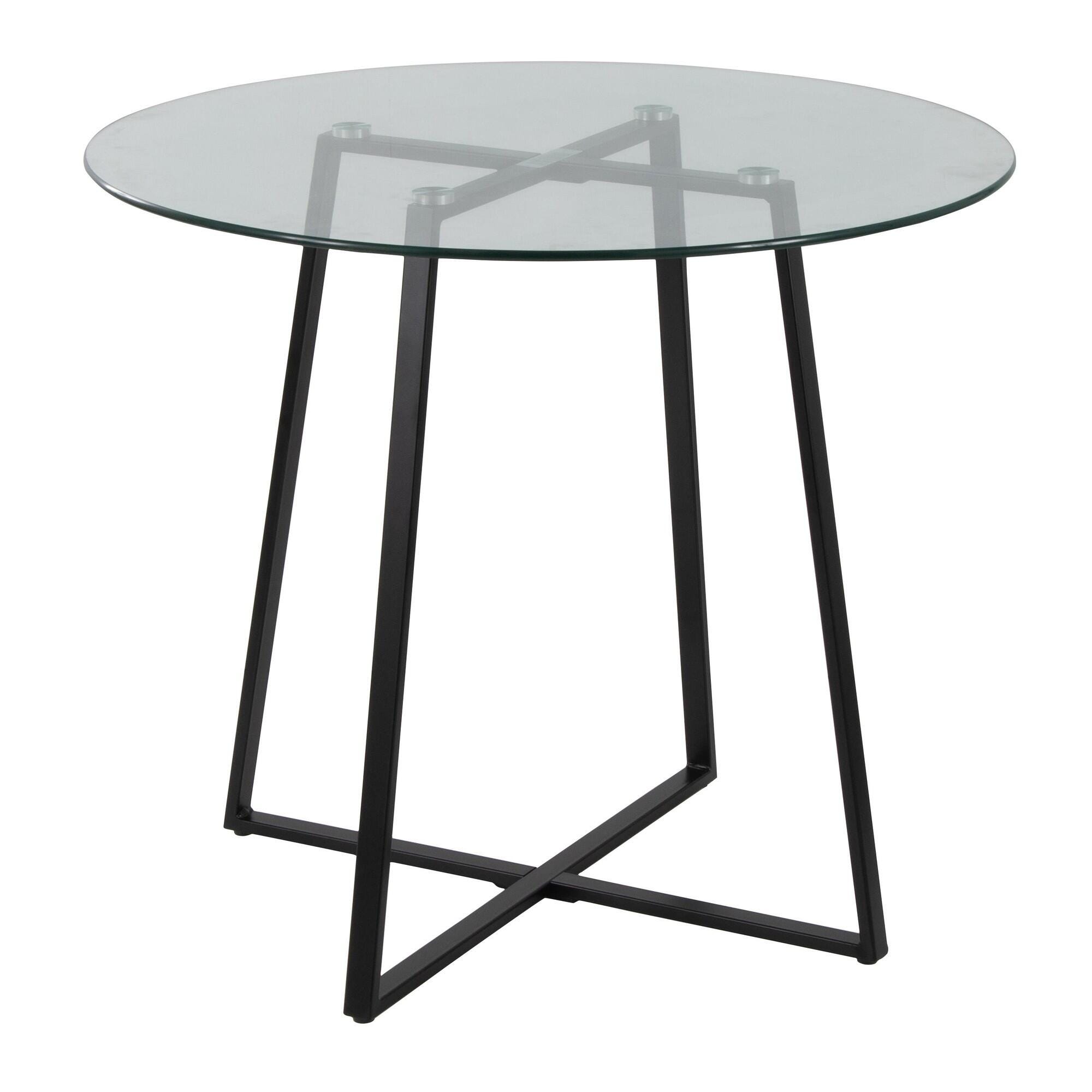 LumiSource Cosmo Dining Table, Clear/Black, large