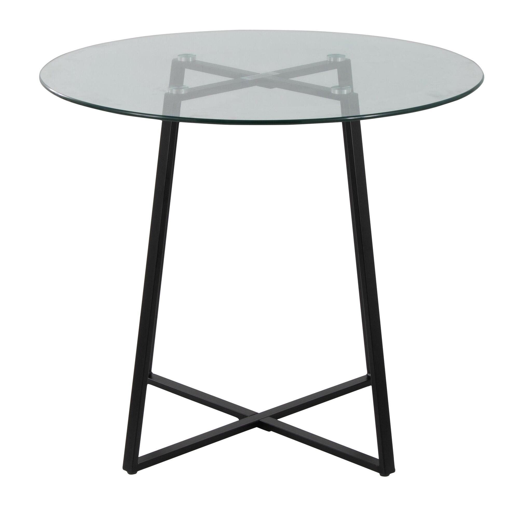 LumiSource Cosmo Dining Table, Clear/Black, large