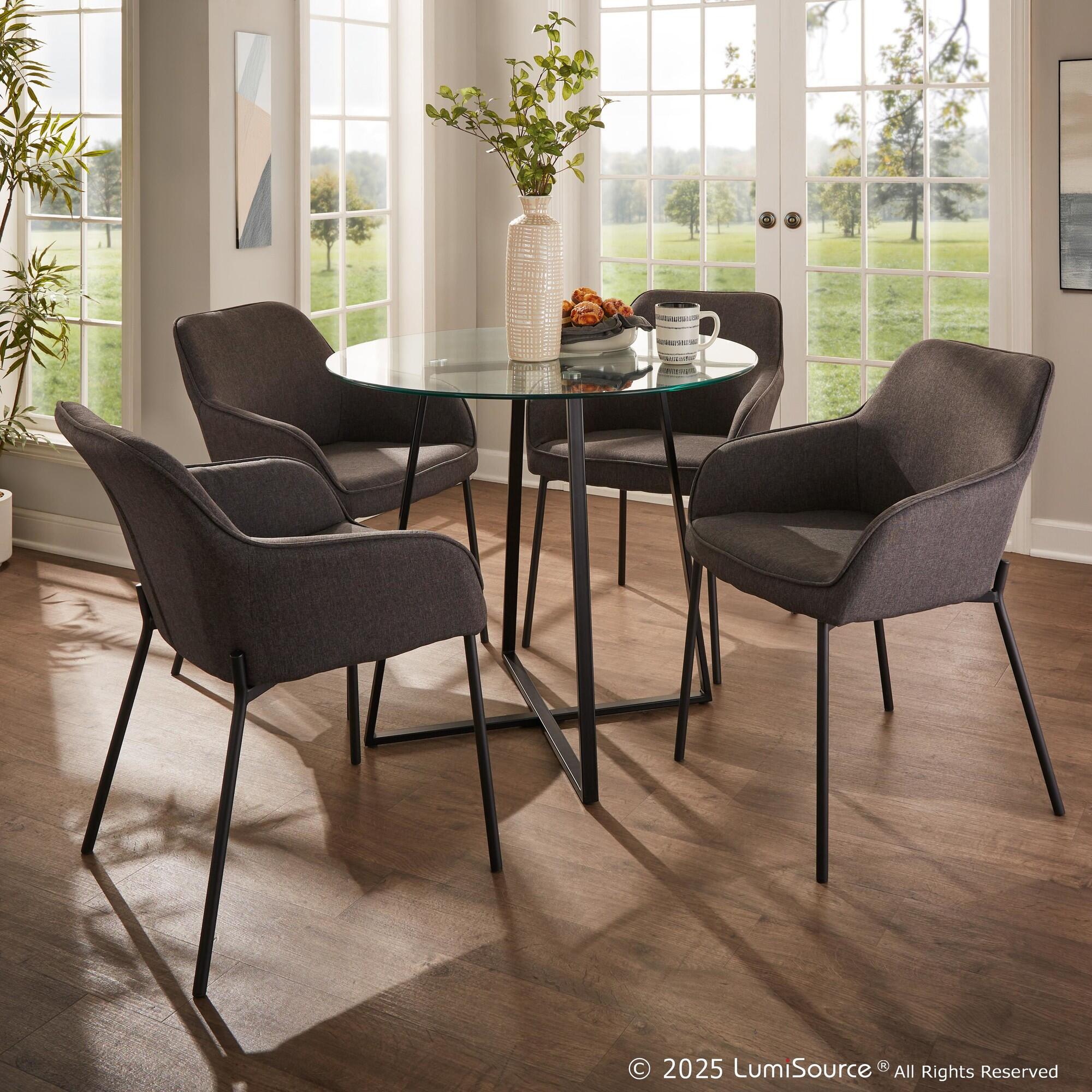 LumiSource Cosmo Dining Table, Clear/Black, large