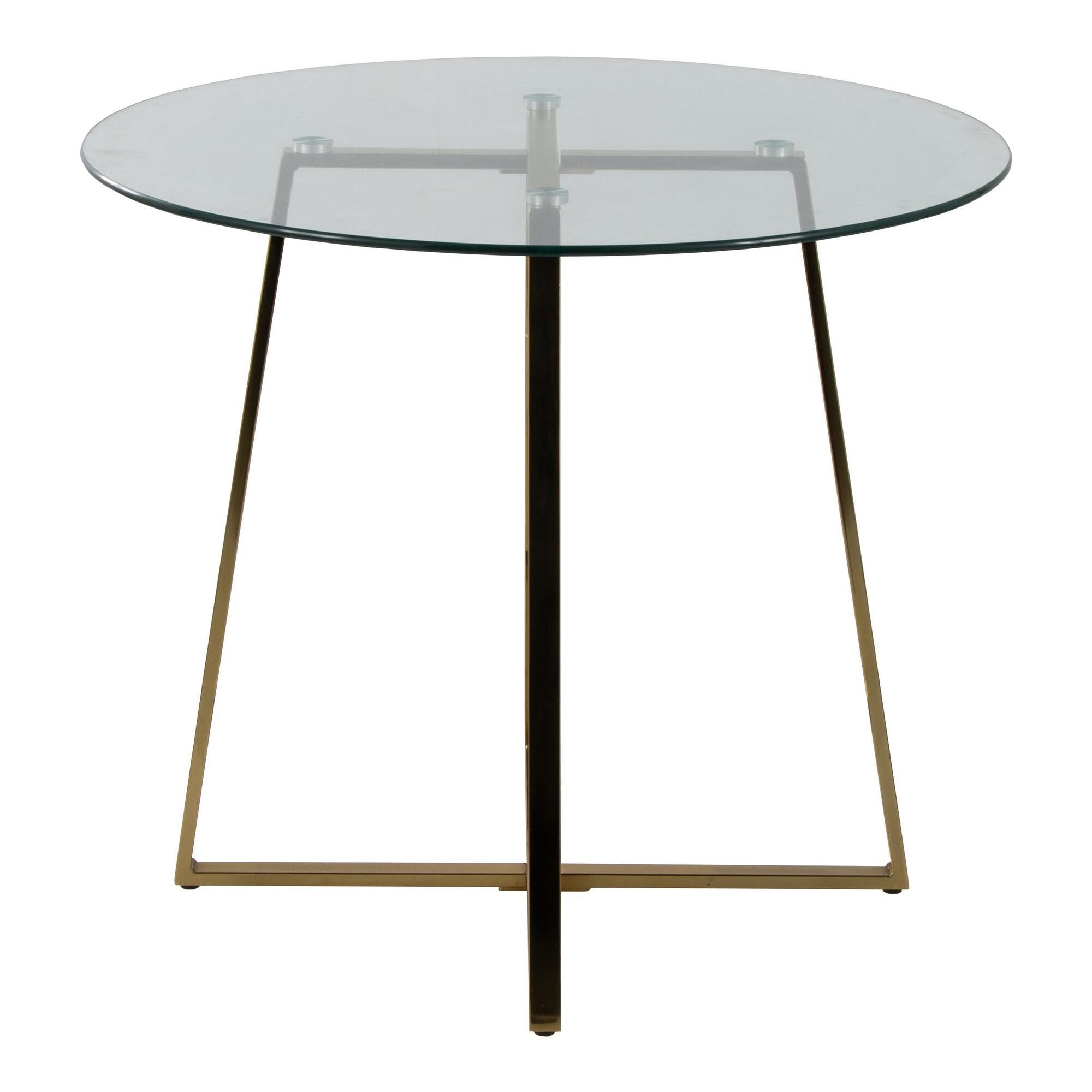 LumiSource Cosmo Dining Table, Clear/Gold, large