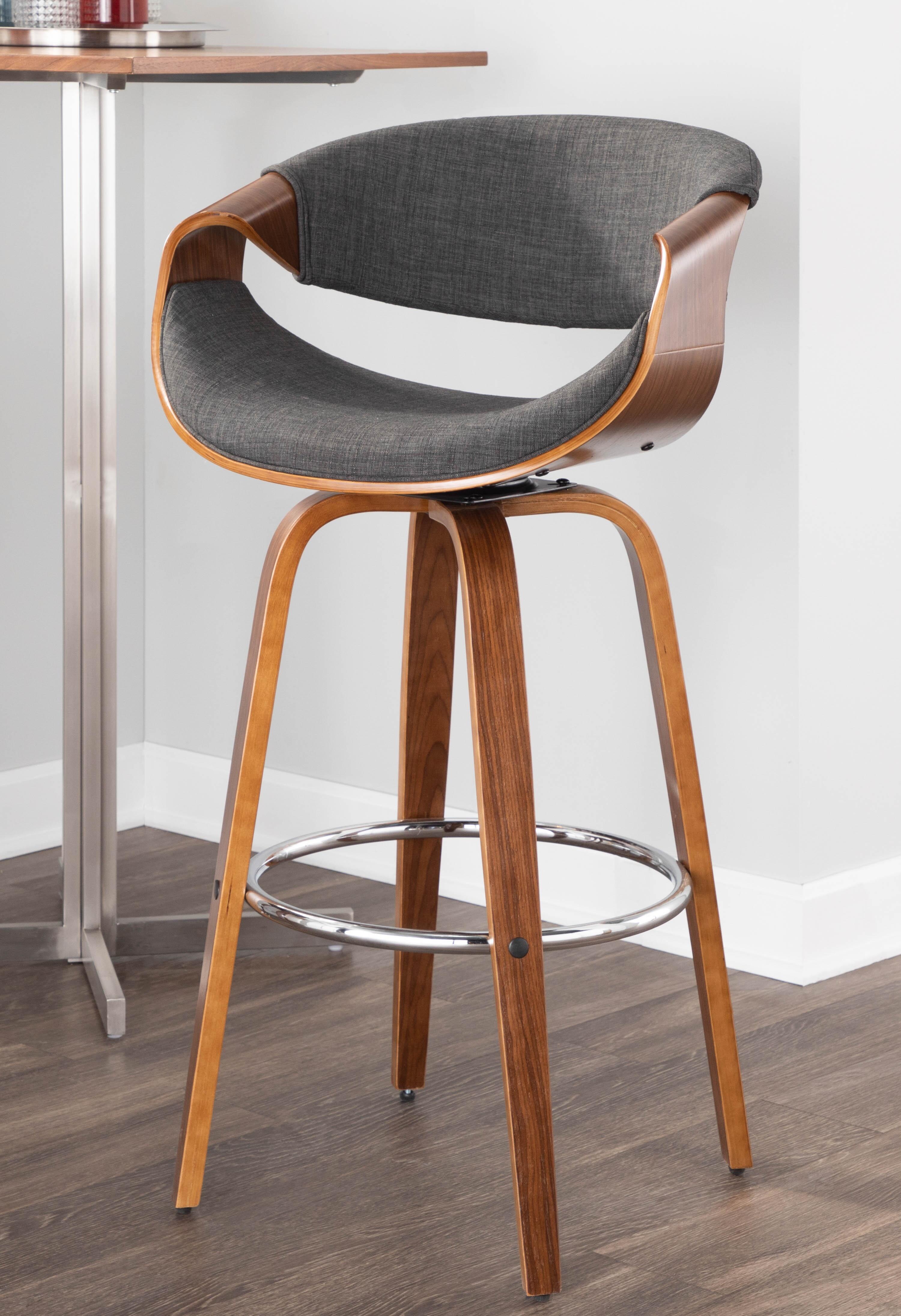 LumiSource Curvini Swivel Bar Height Bar Stool (Set of 2), , large