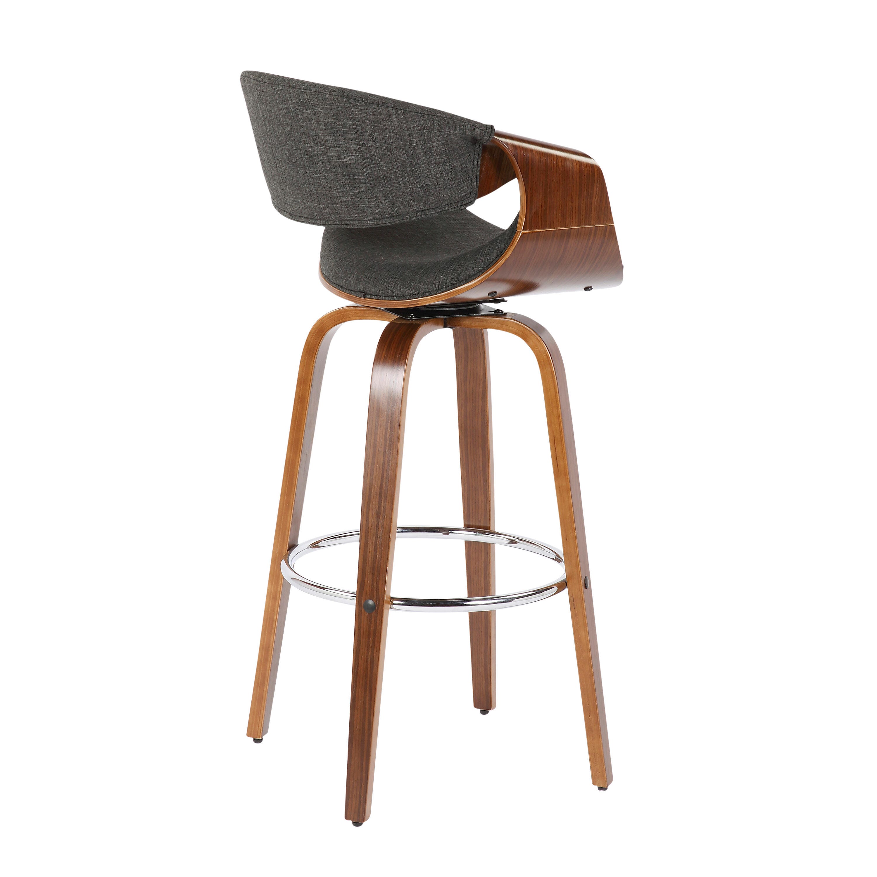 LumiSource Curvini Swivel Bar Height Bar Stool (Set of 2), , large