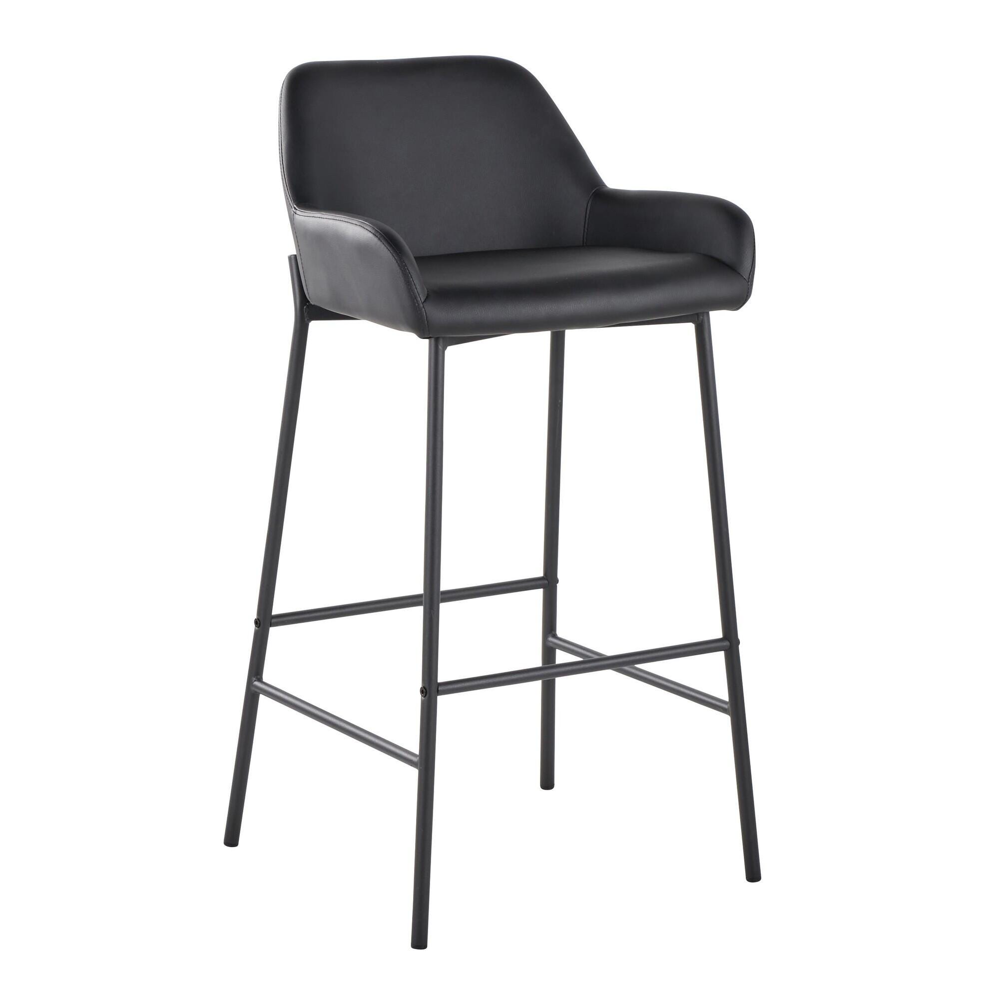 LumiSource Daniella Bar Height Bar Stool (Set of 2), Black, large