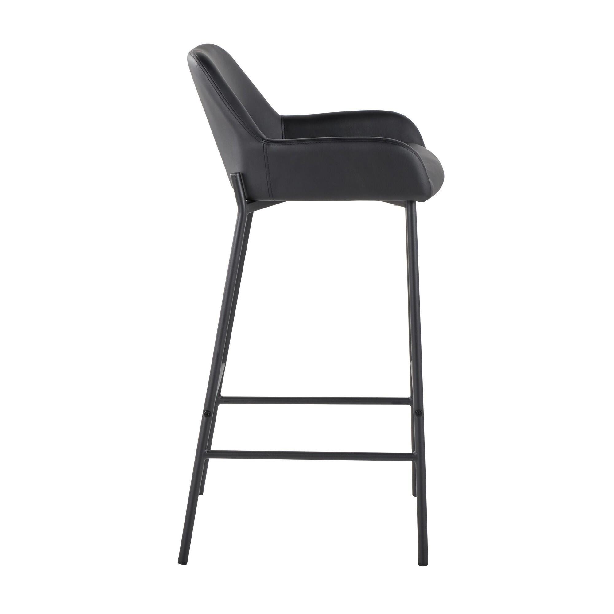 LumiSource Daniella Bar Height Bar Stool (Set of 2), Black, large