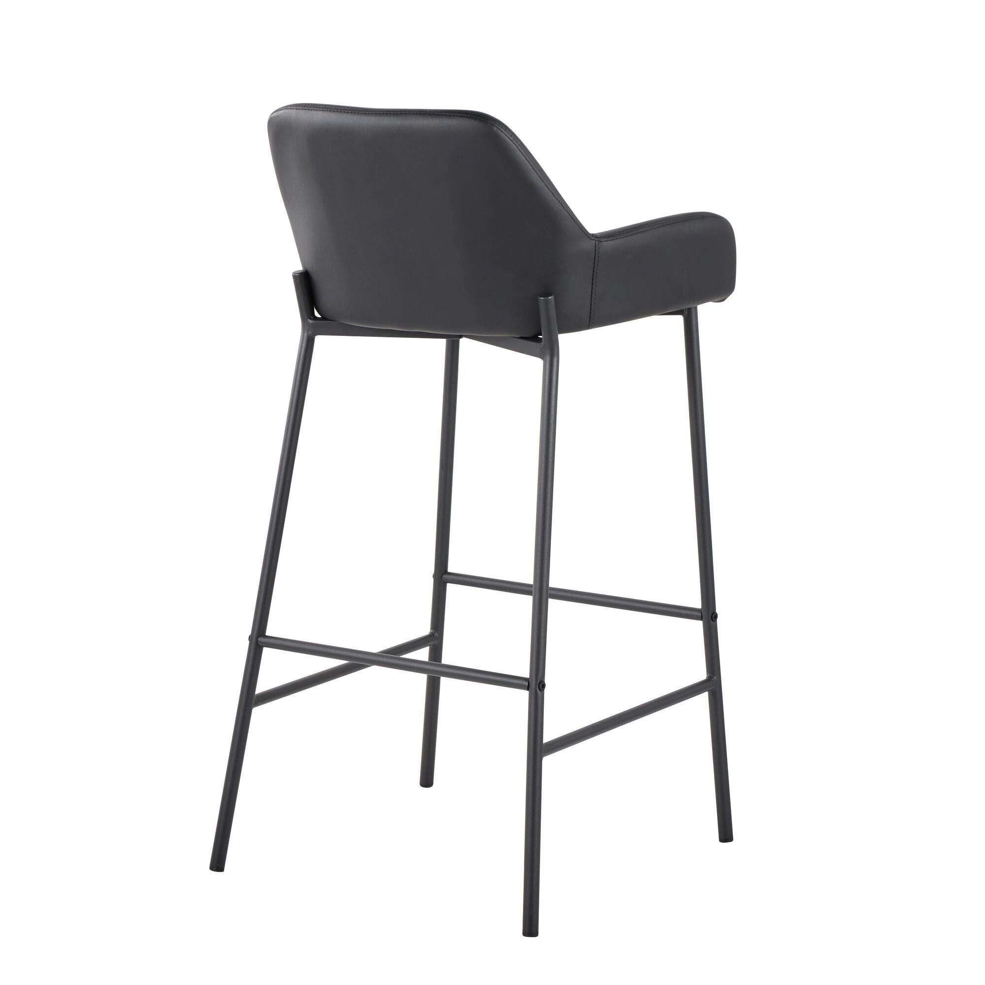 LumiSource Daniella Bar Height Bar Stool (Set of 2), Black, large