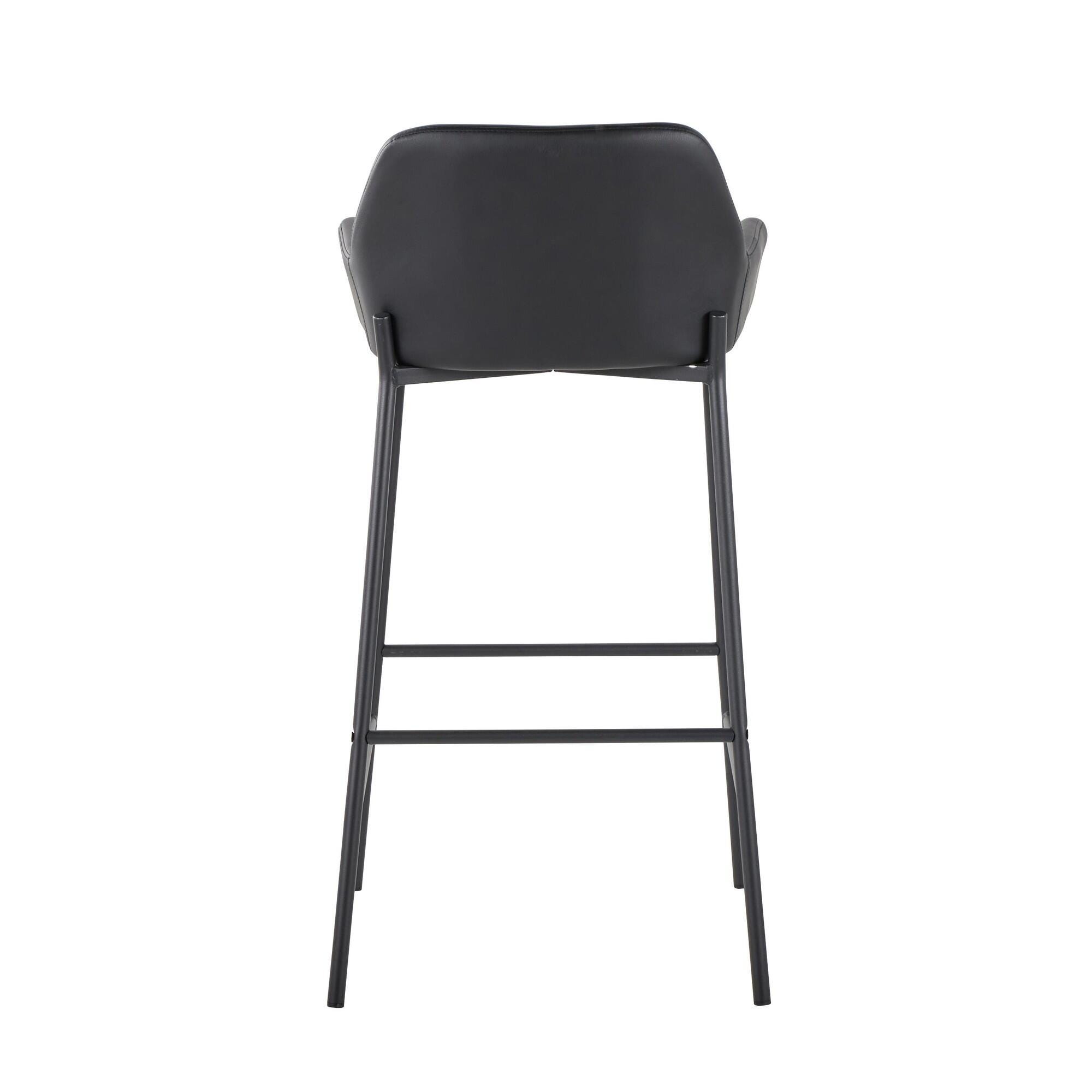 LumiSource Daniella Bar Height Bar Stool (Set of 2), Black, large