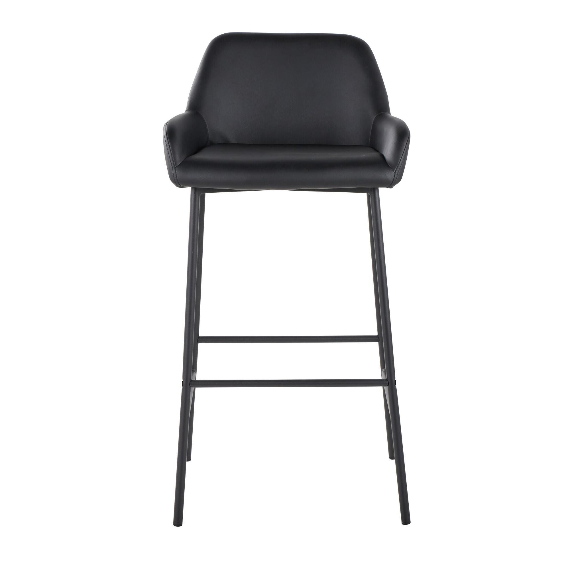 LumiSource Daniella Bar Height Bar Stool (Set of 2), Black, large