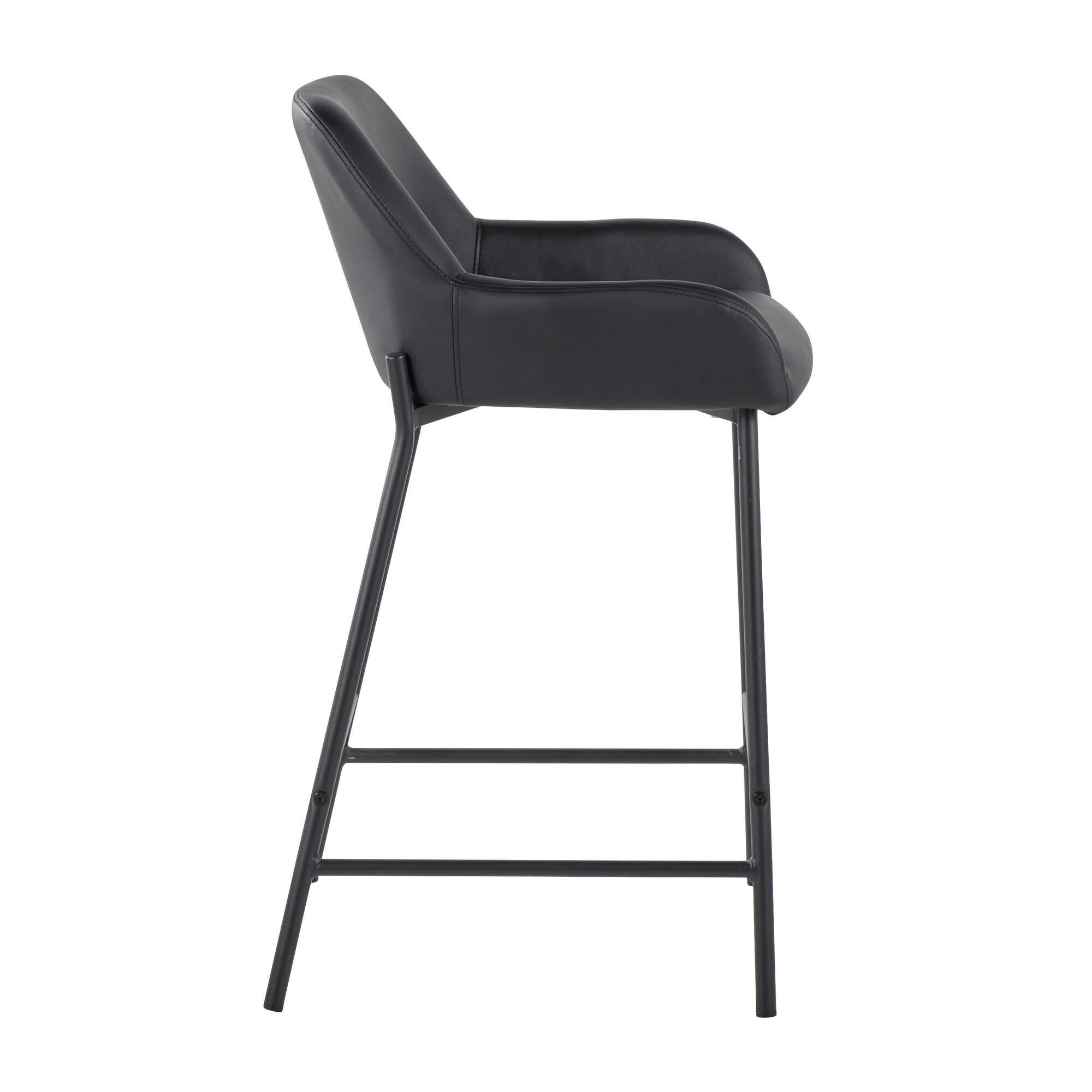 LumiSource Daniella Counter Height Bar Stool (Set of 2), Black, large