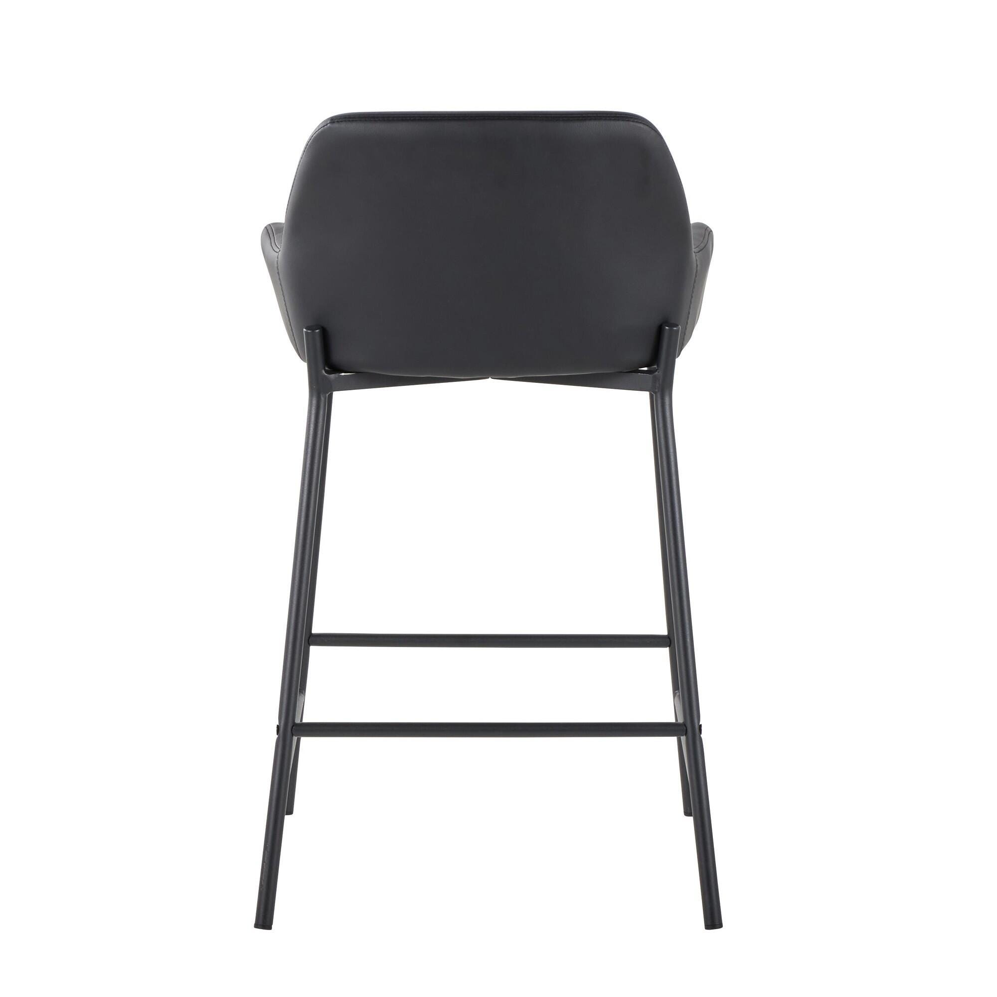 LumiSource Daniella Counter Height Bar Stool (Set of 2), Black, large
