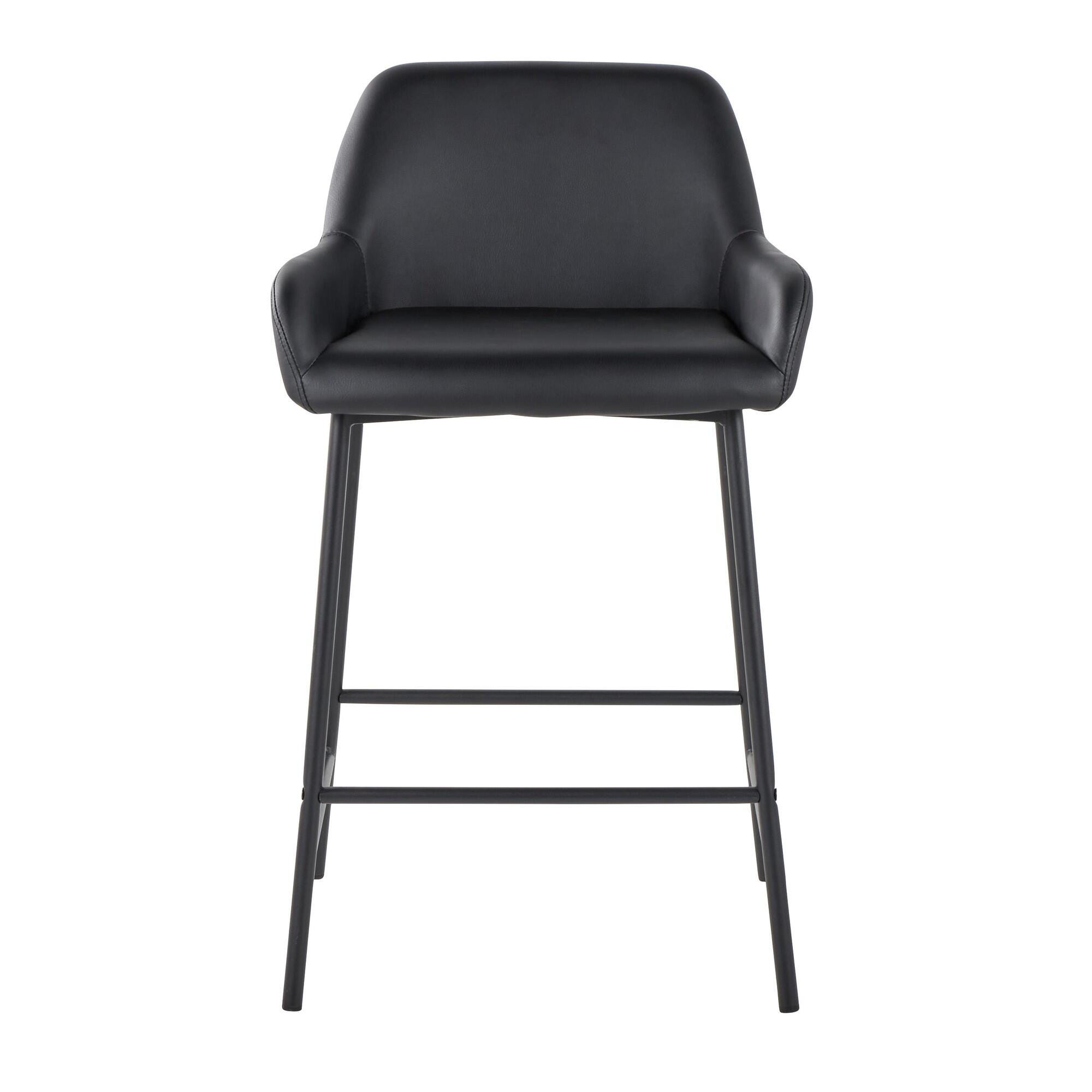 LumiSource Daniella Counter Height Bar Stool (Set of 2), Black, large