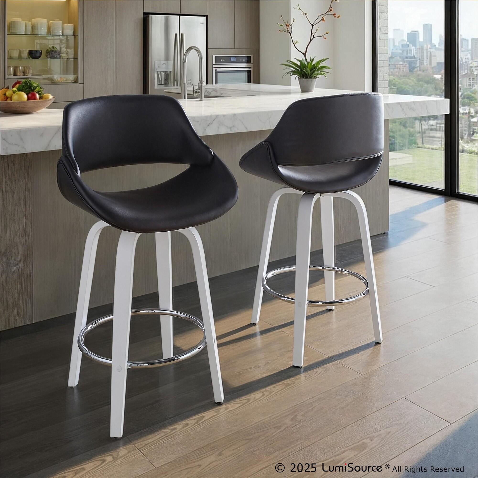 LumiSource Fabrico Swivel Counter Height Bar Stool (Set of 2), , rollover