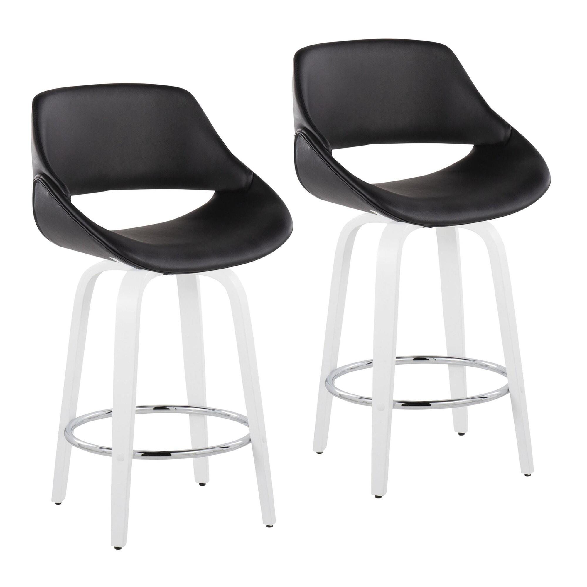 LumiSource Fabrico Swivel Counter Height Bar Stool (Set of 2), , large