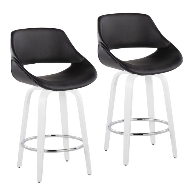 LumiSource Fabrico Swivel Counter Height Bar Stool (Set of 2)