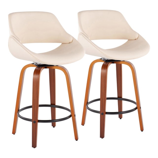 LumiSource Fabrico Solid Counter Height Bar Stool (Set of 2)