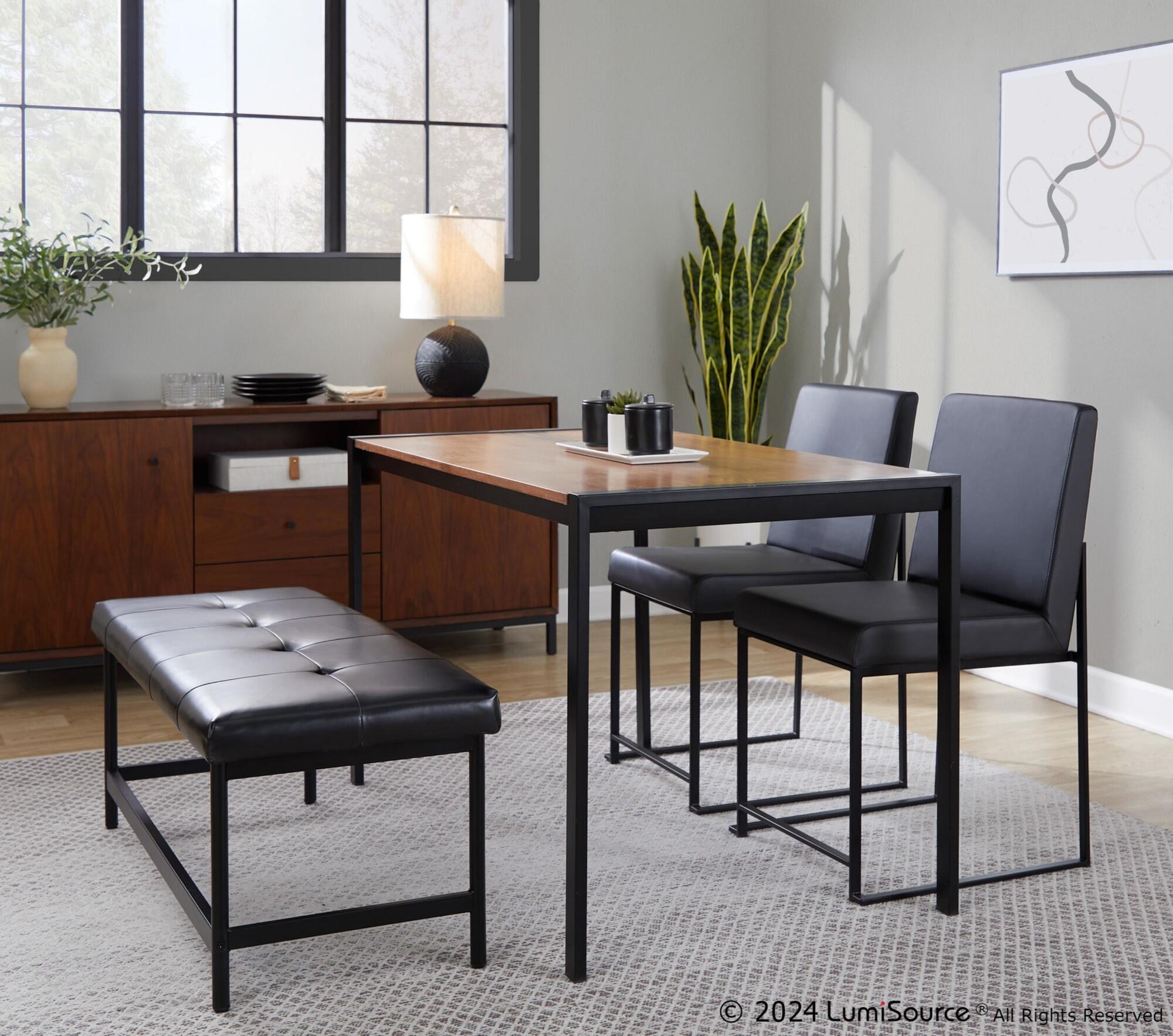 LumiSource Fuji 18" Dining Bench, Black, large