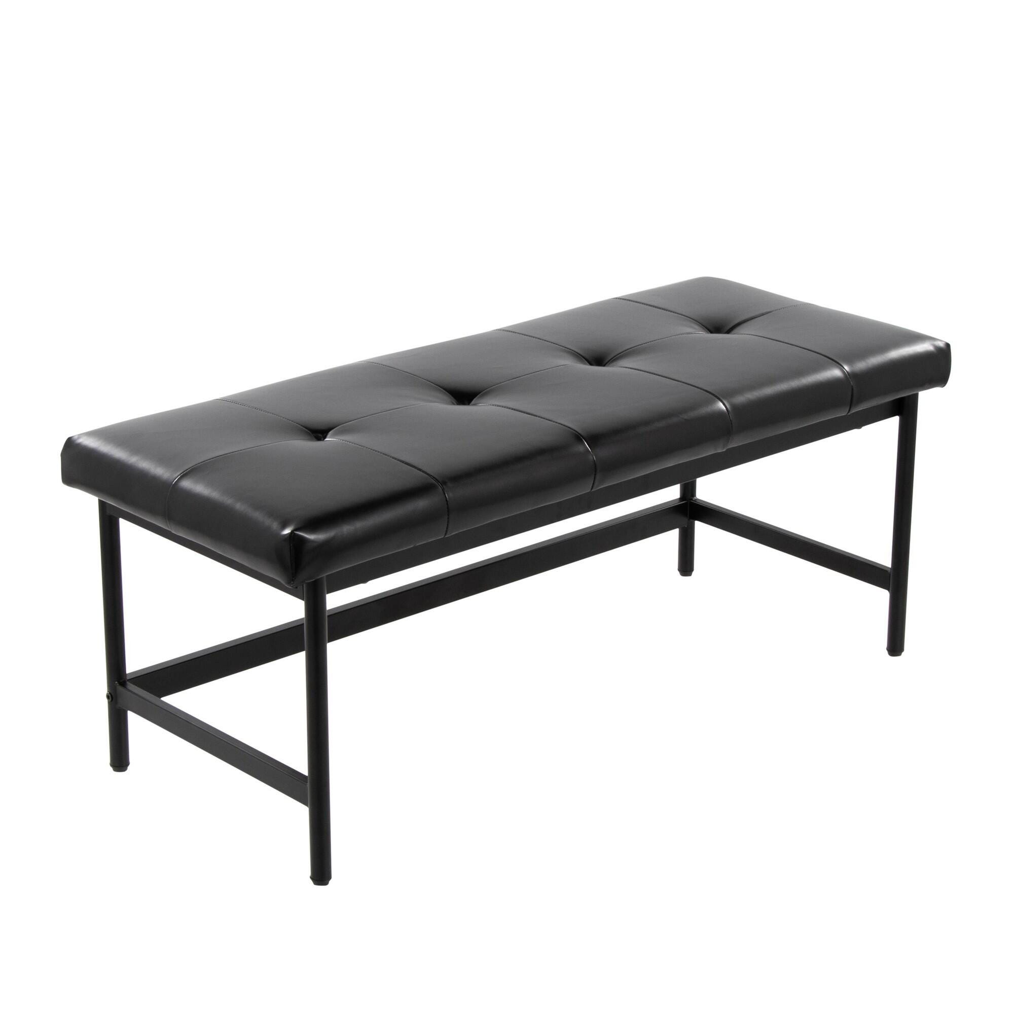 LumiSource Fuji 18" Dining Bench, Black, large