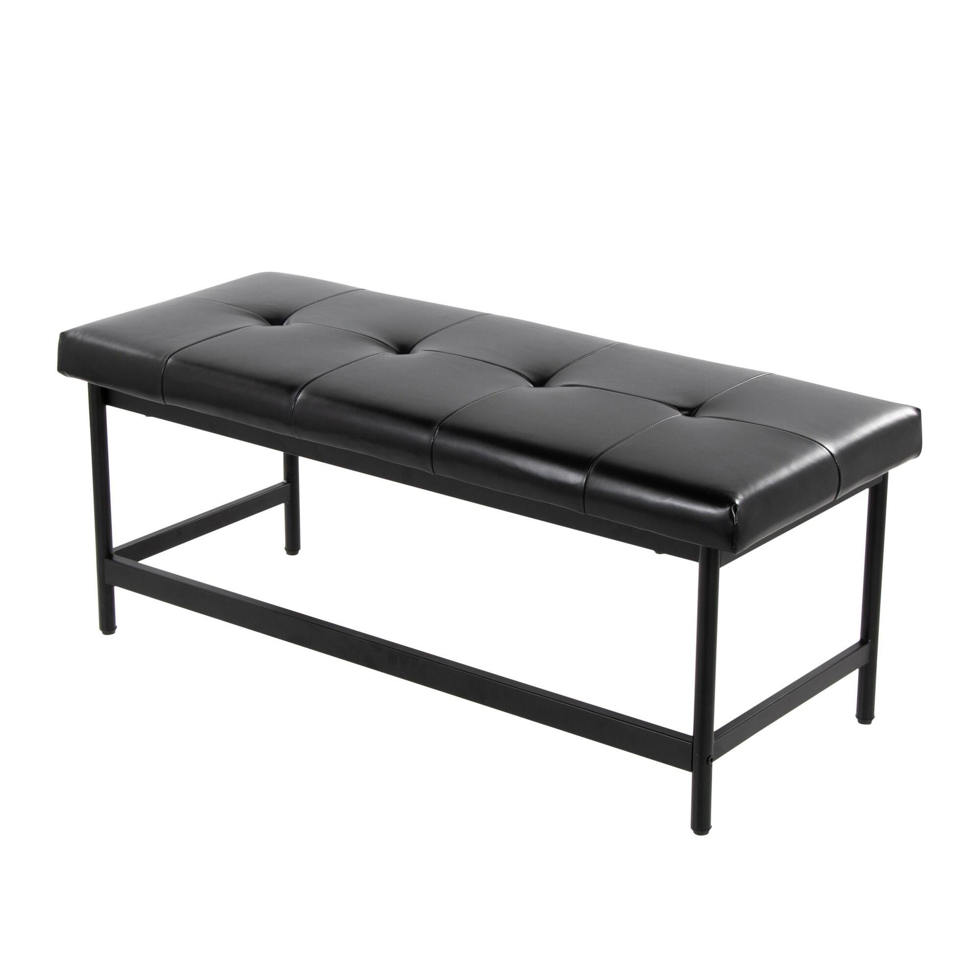 LumiSource Fuji 18" Dining Bench, Black, large