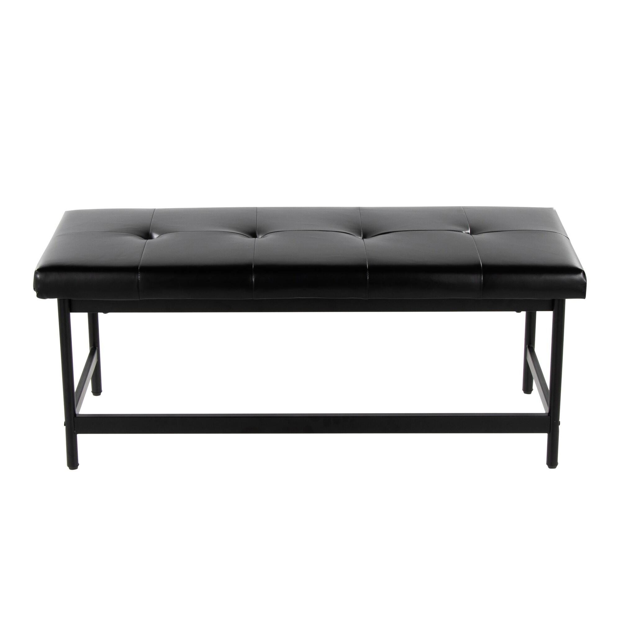 LumiSource Fuji 18" Dining Bench, Black, large