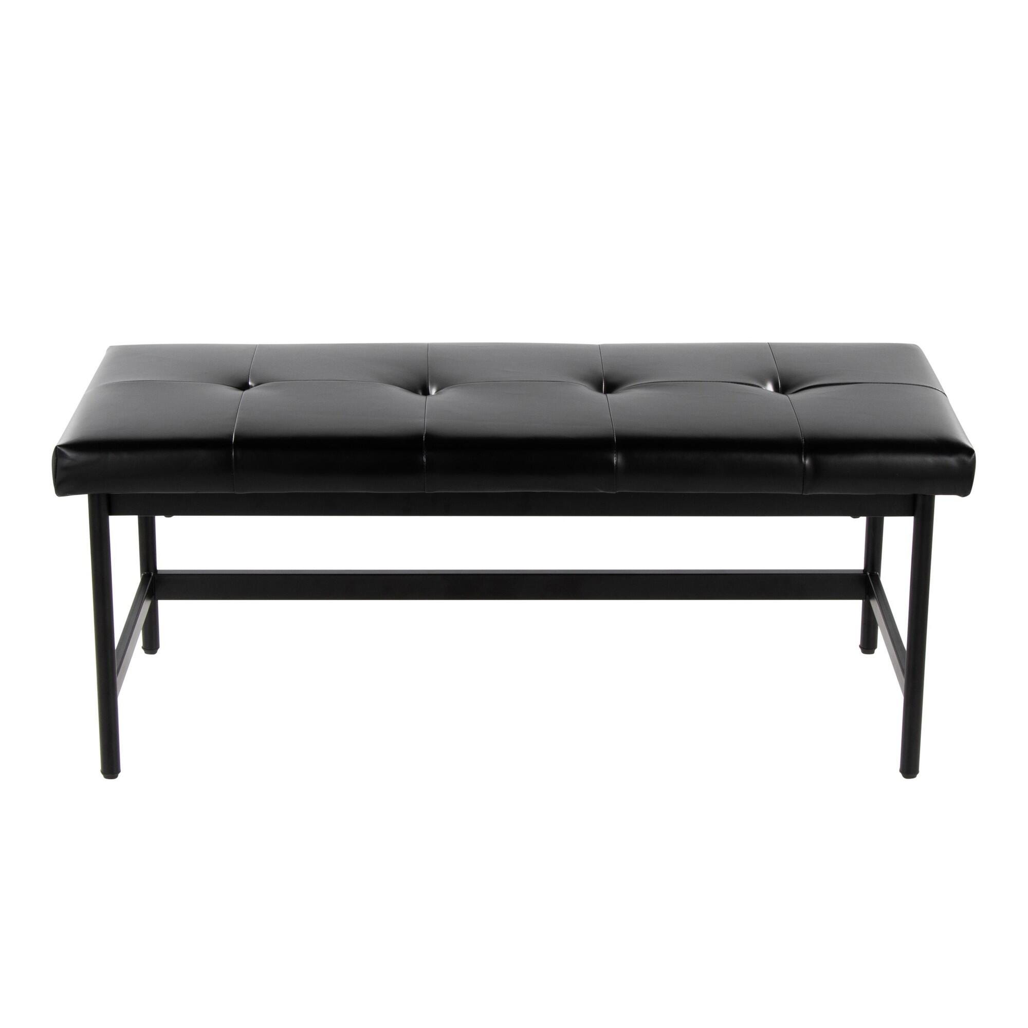 LumiSource Fuji 18" Dining Bench, Black, large