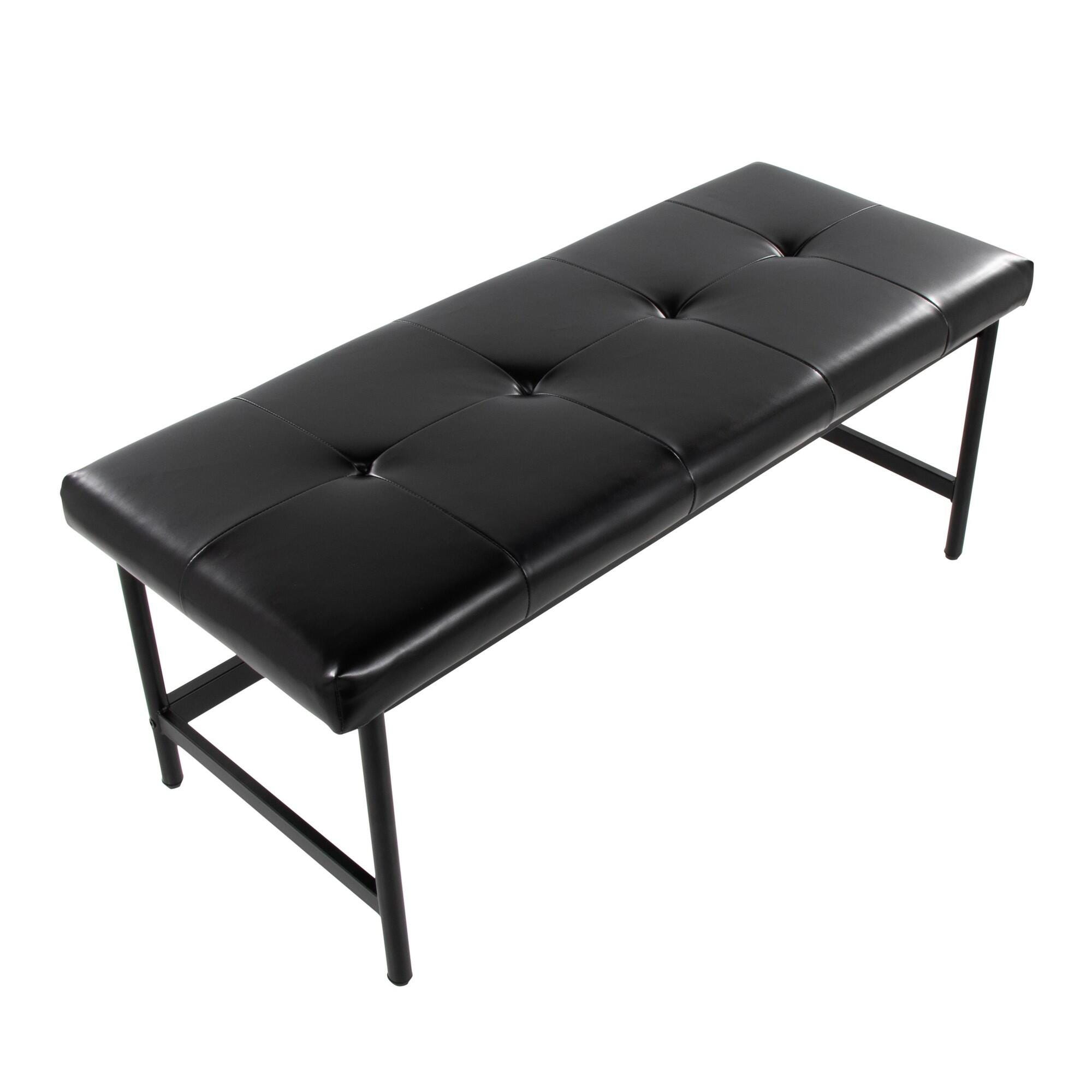 LumiSource Fuji 18" Dining Bench, Black, large