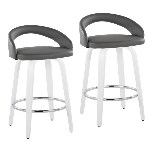 LumiSource Grotto Swivel Counter Height Bar Stool (Set of 2)