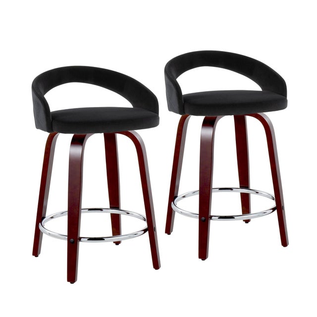 LumiSource Grotto Counter Height Bar Stool (Set of 2)