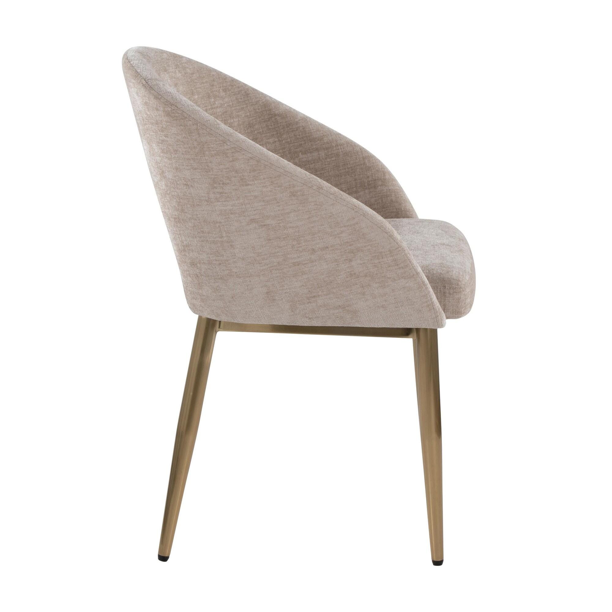 LumiSource Renee Dining Chair (Set of 2), Light Brown/Gold, large