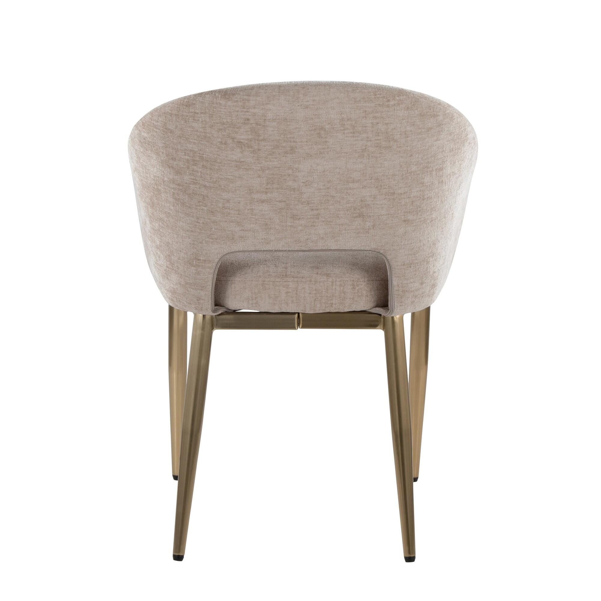 LumiSource Renee Dining Chair (Set of 2), Light Brown/Gold, large