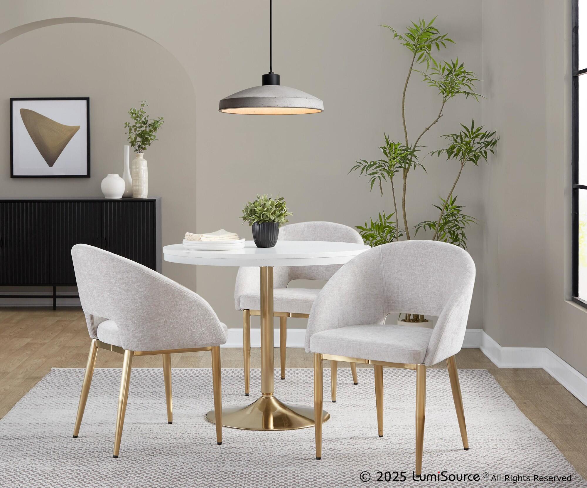 LumiSource Renee Dining Chair (Set of 2), Silver/Gold, rollover