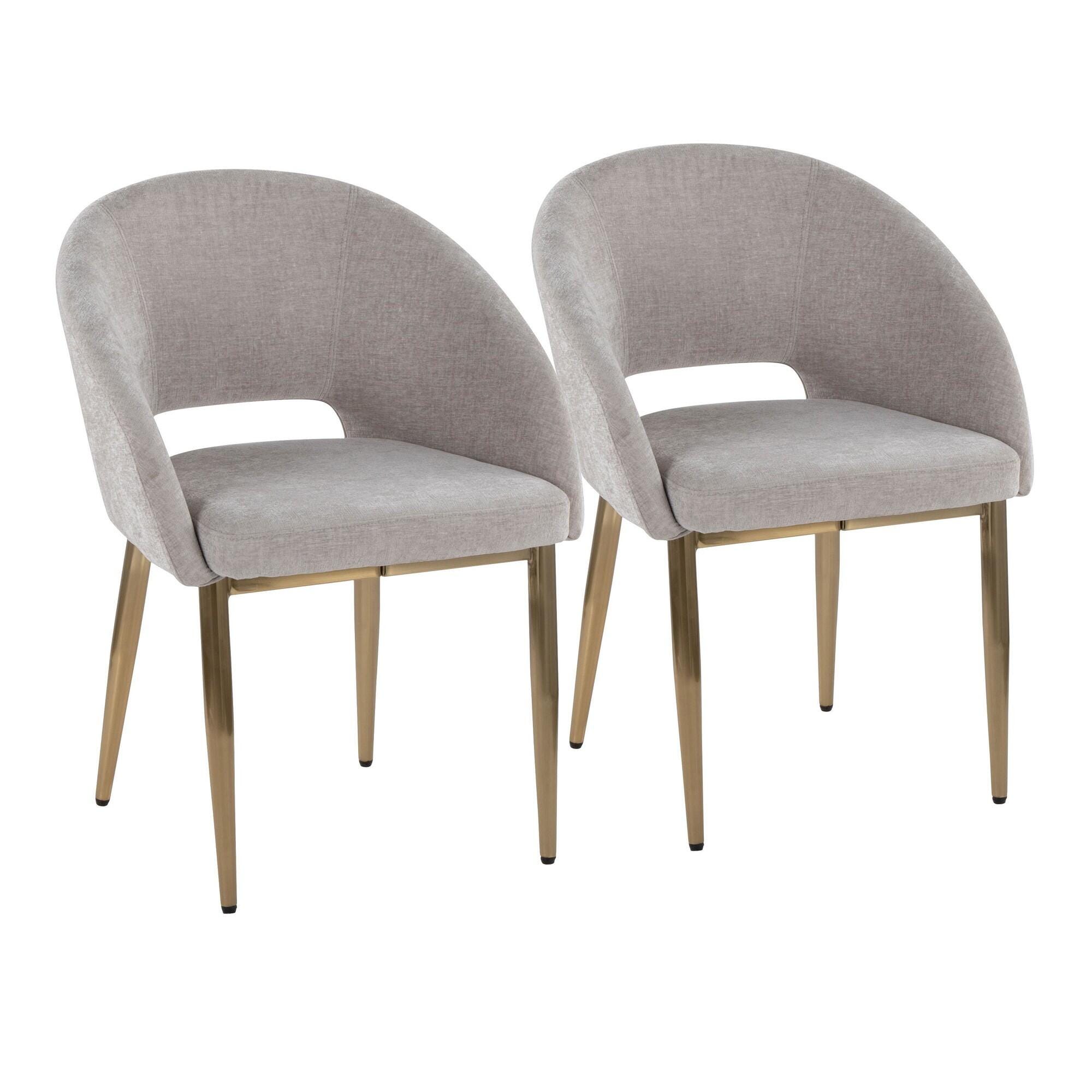 LumiSource Renee Dining Chair (Set of 2), Silver/Gold, large