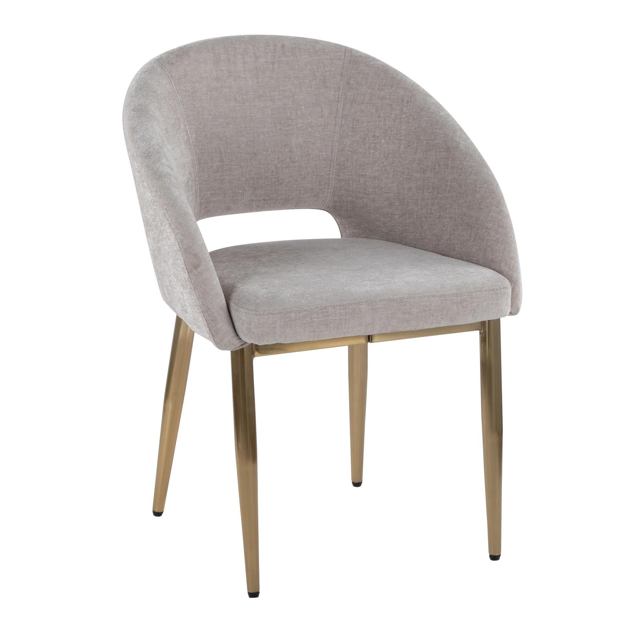 LumiSource Renee Dining Chair (Set of 2), Silver/Gold, large