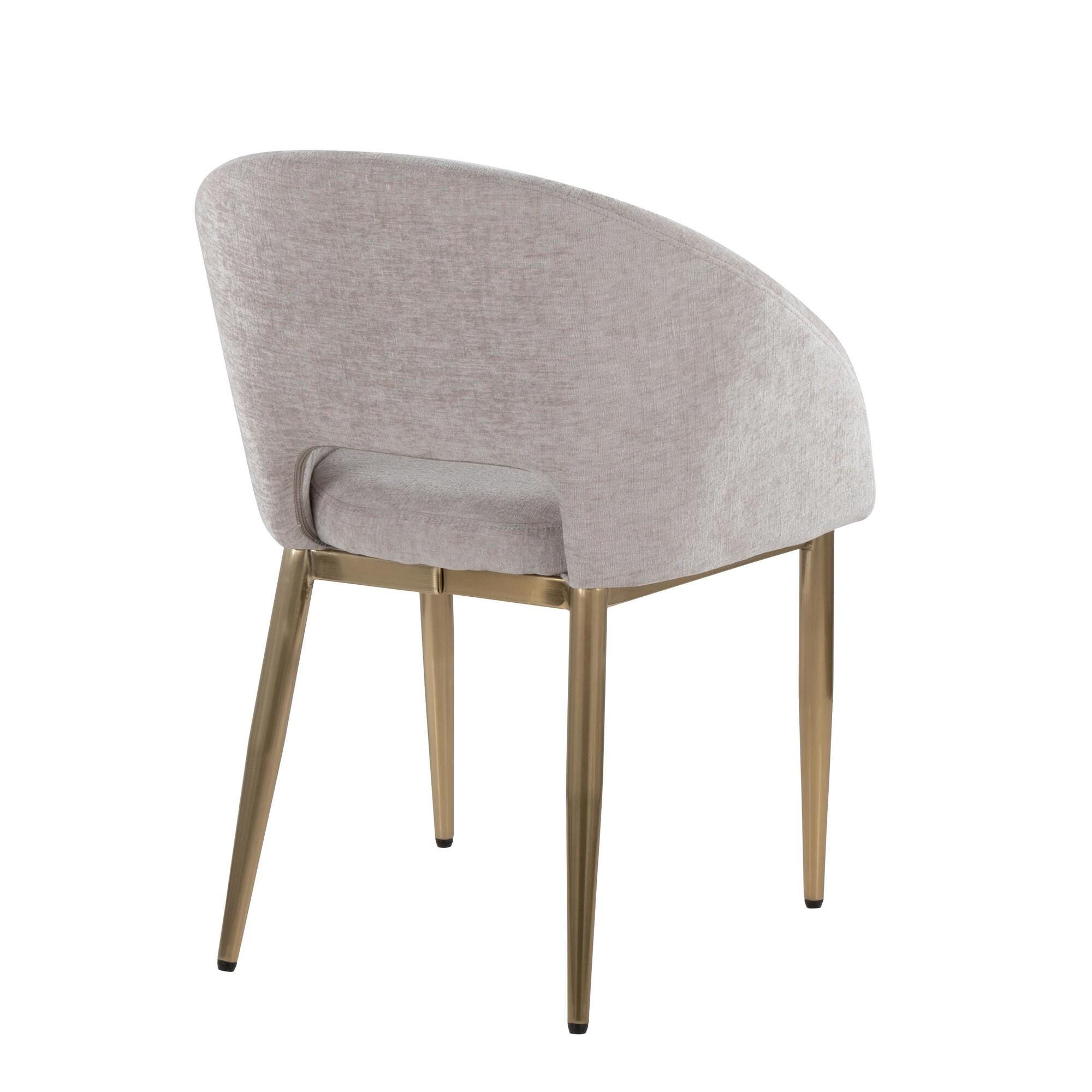 LumiSource Renee Dining Chair (Set of 2), Silver/Gold, large