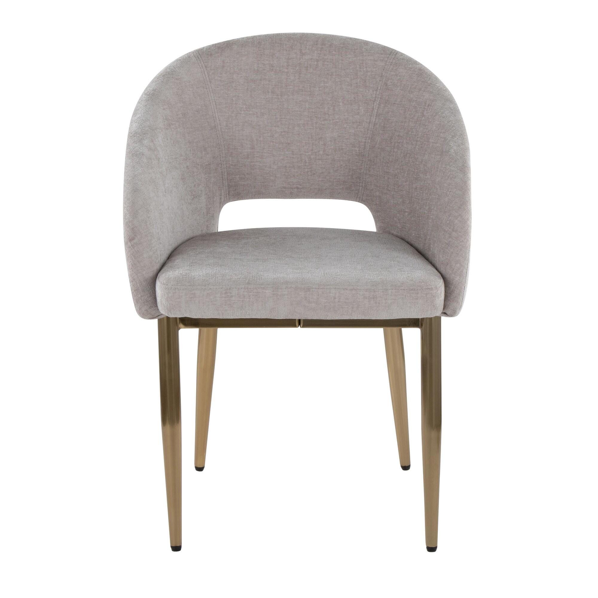 LumiSource Renee Dining Chair (Set of 2), Silver/Gold, large