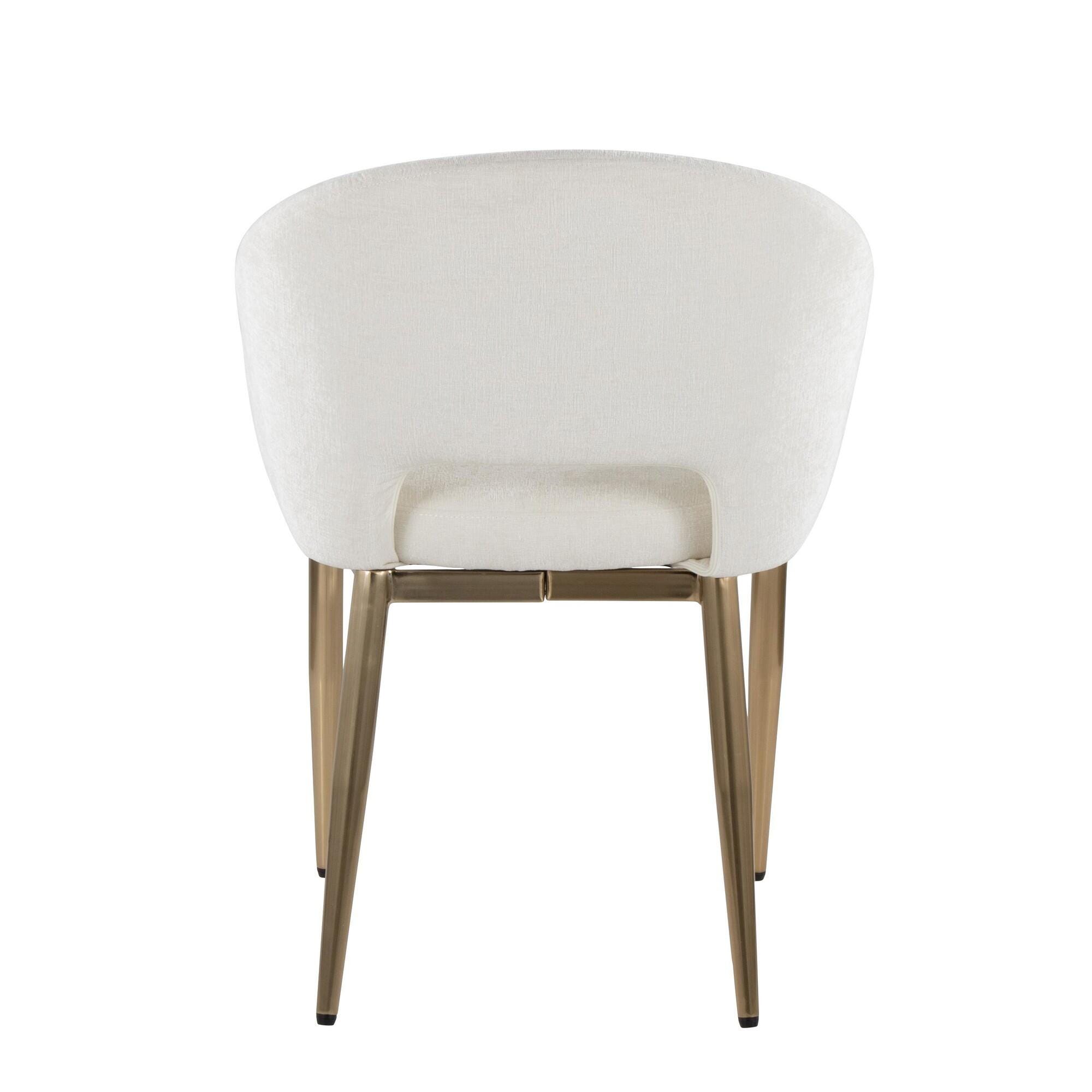 LumiSource Renee Dining Chair (Set of 2), Off-White/Gold, large