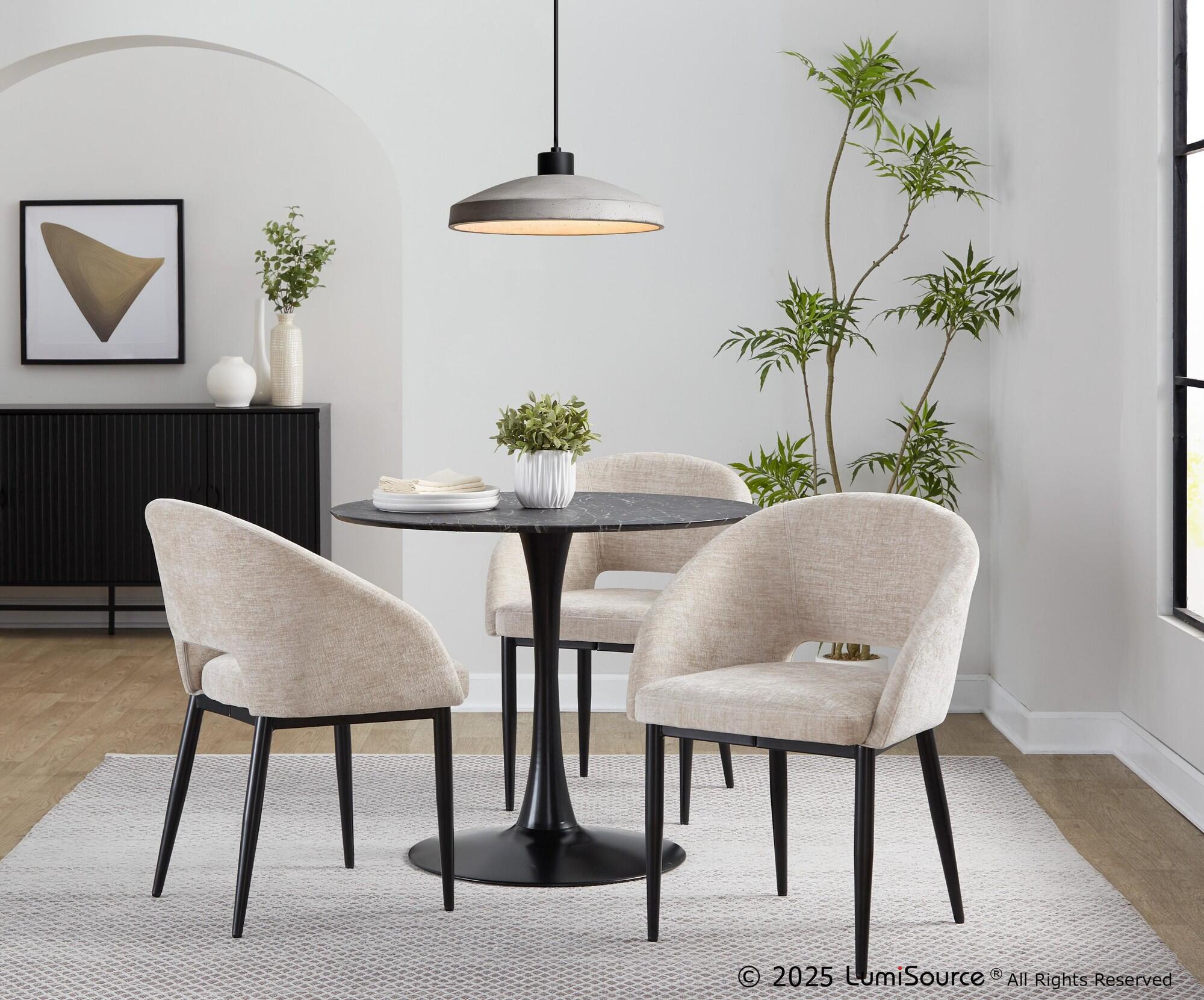 LumiSource Renee Dining Chair (Set of 2), Light Brown/Black, large