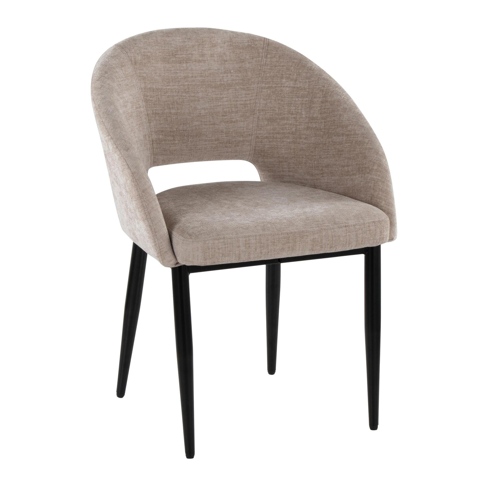 LumiSource Renee Dining Chair (Set of 2), Light Brown/Black, large