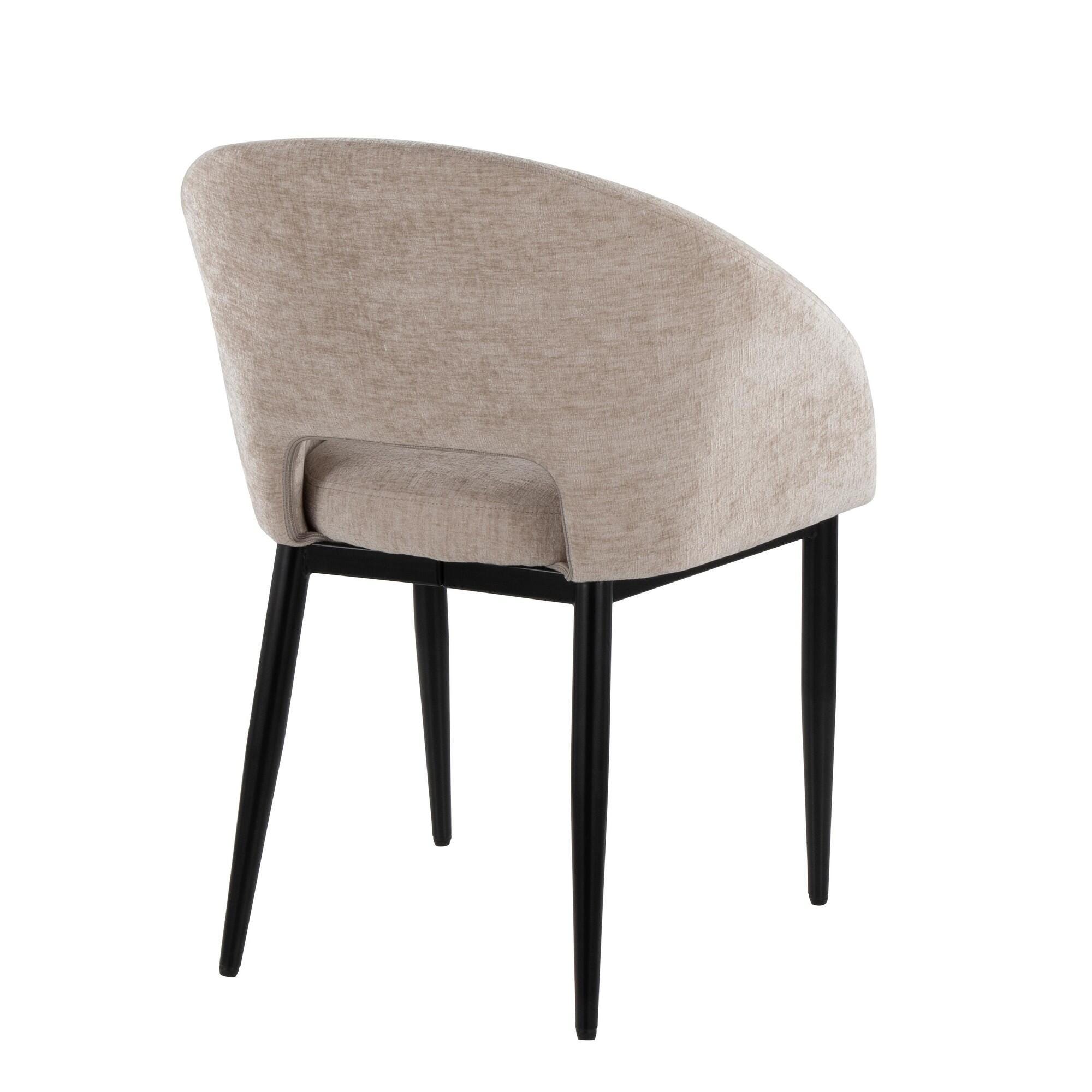 LumiSource Renee Dining Chair (Set of 2), Light Brown/Black, large