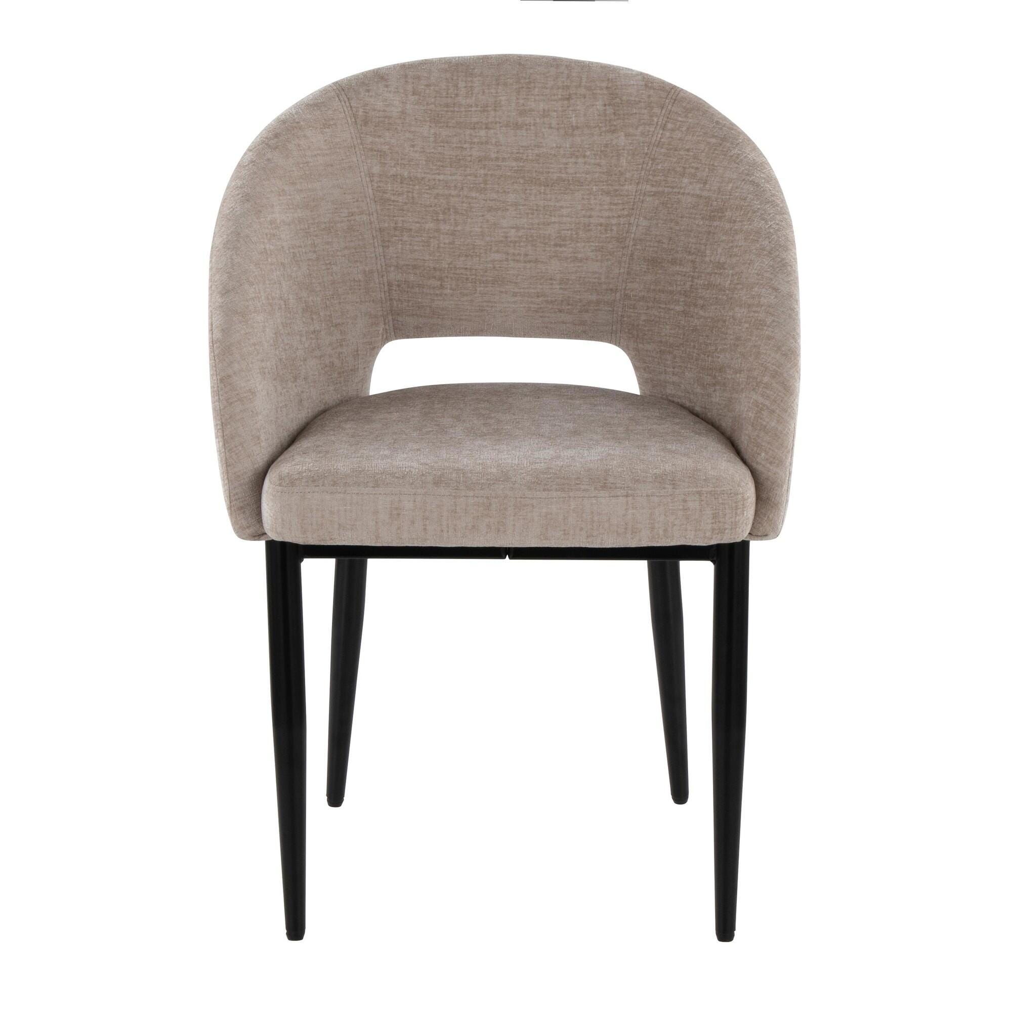 LumiSource Renee Dining Chair (Set of 2), Light Brown/Black, large