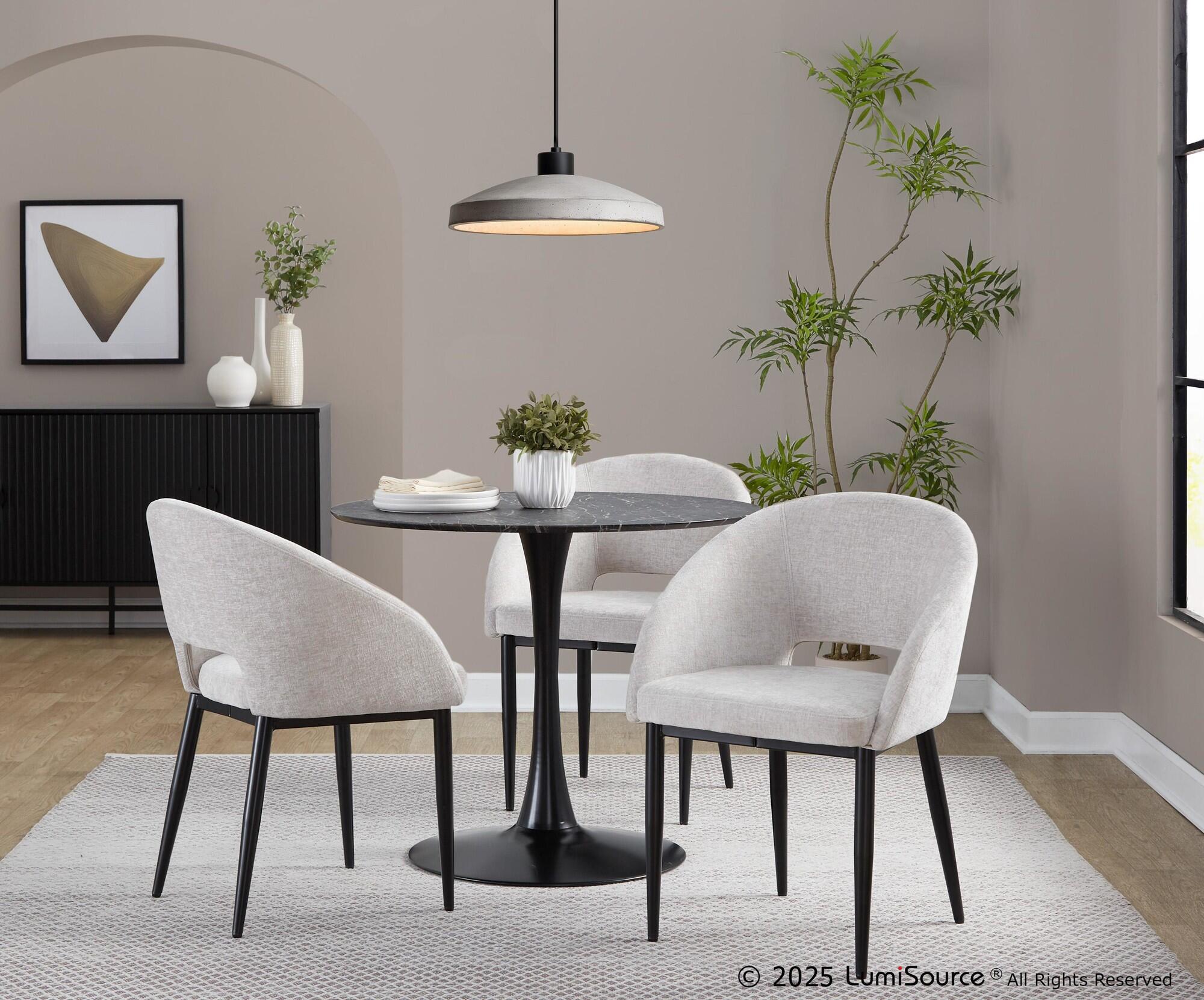 LumiSource Renee Dining Chair (Set of 2), Silver/Black, rollover