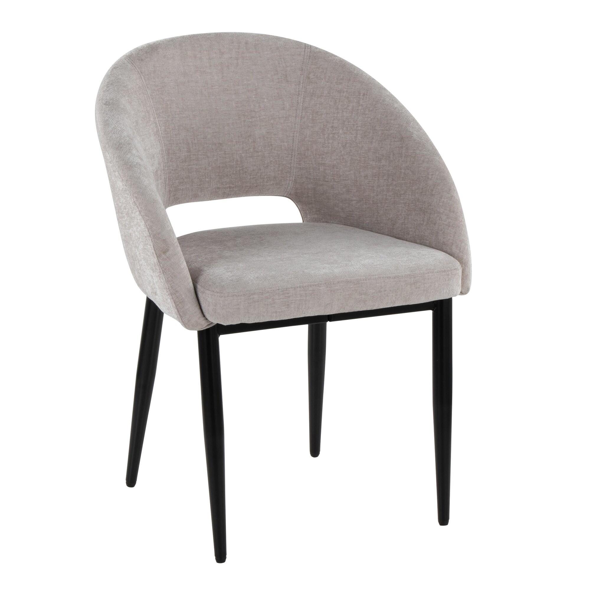 LumiSource Renee Dining Chair (Set of 2), Silver/Black, large