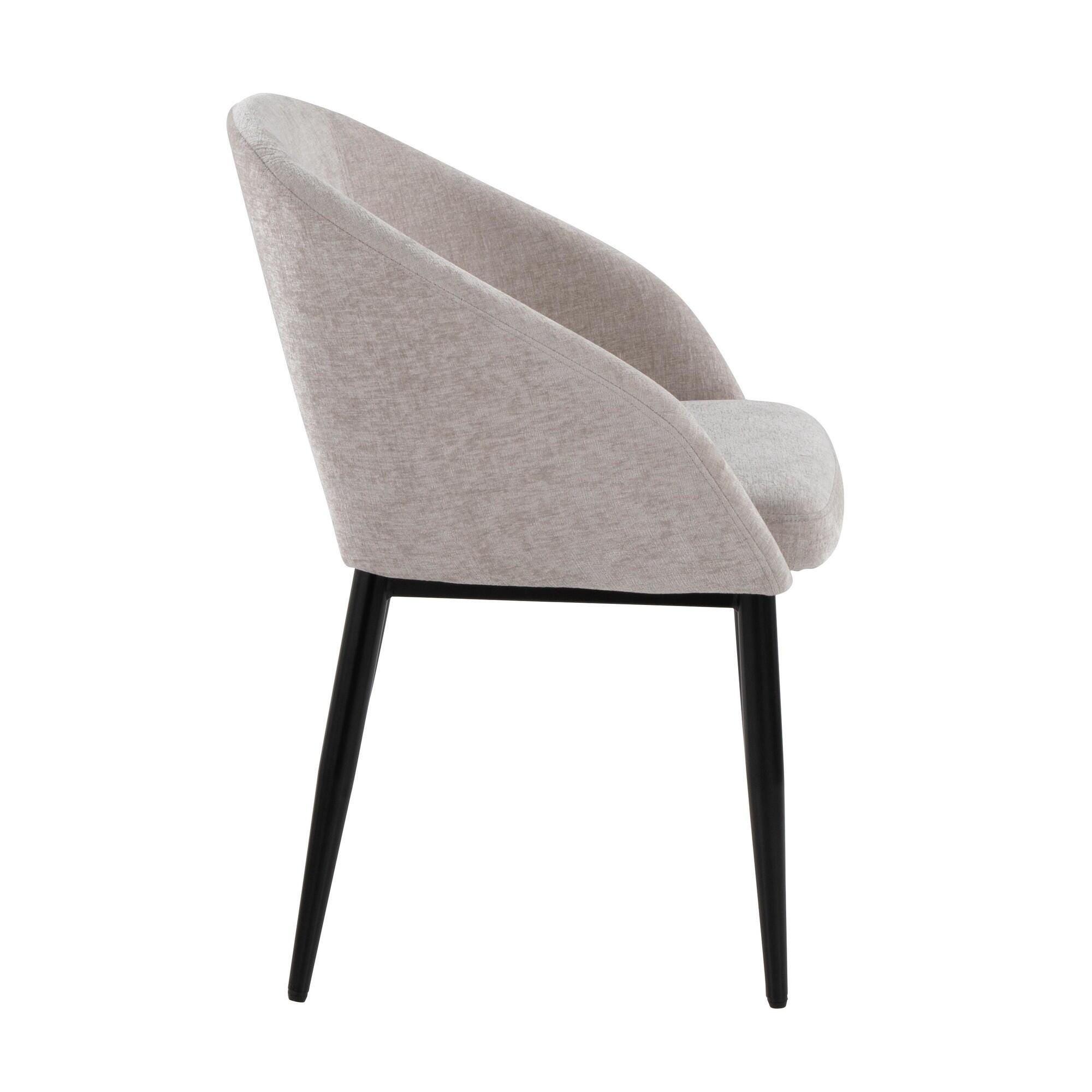 LumiSource Renee Dining Chair (Set of 2), Silver/Black, large