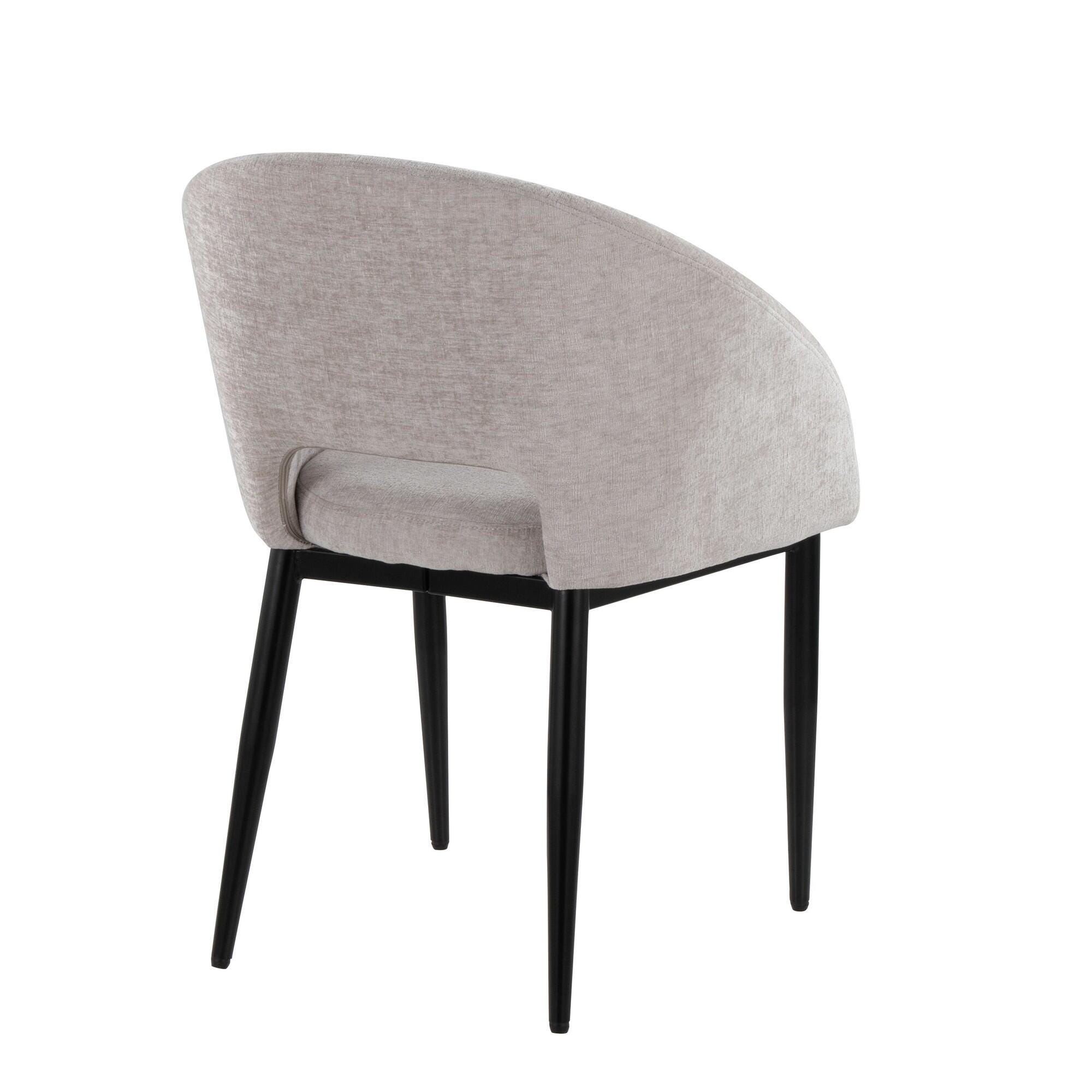 LumiSource Renee Dining Chair (Set of 2), Silver/Black, large