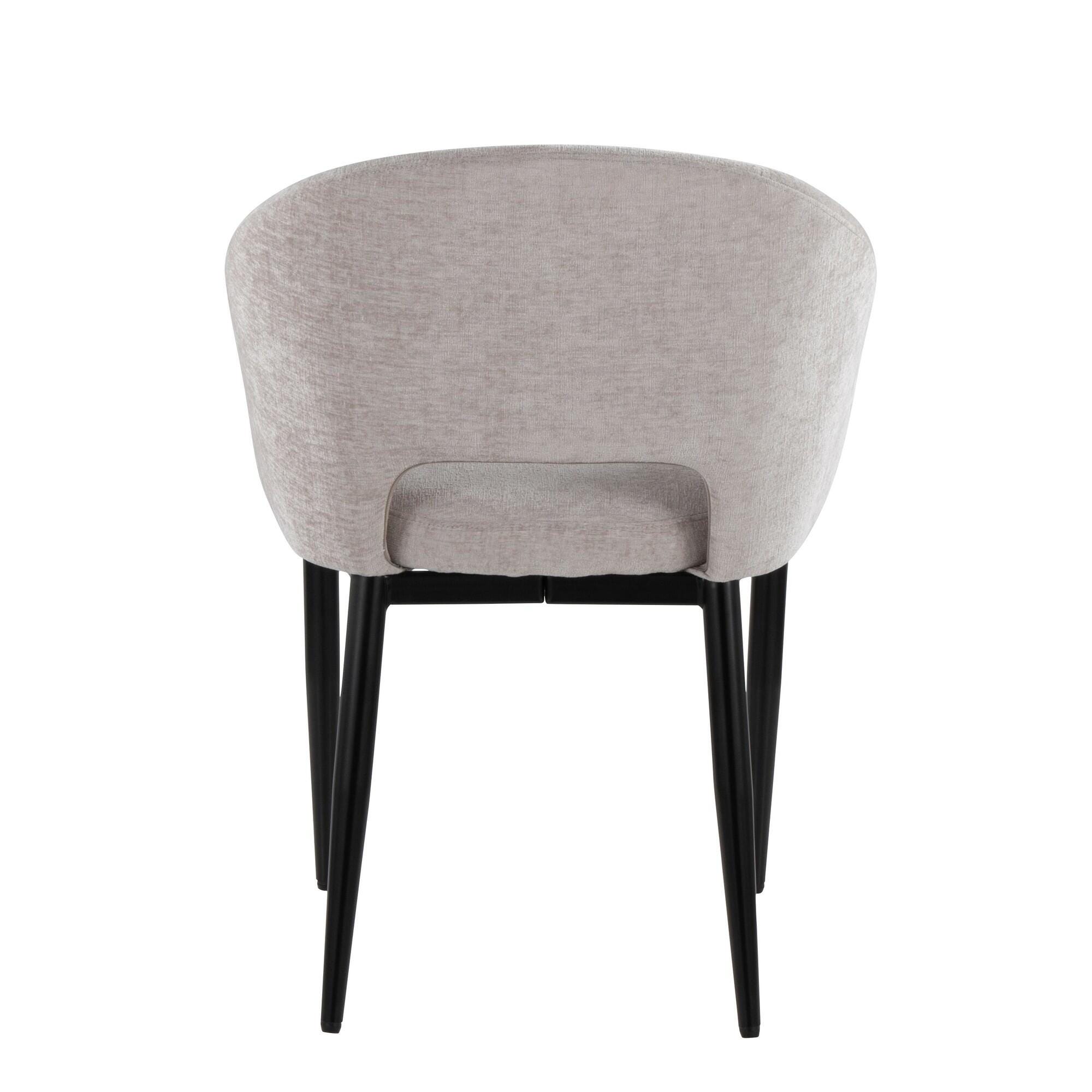 LumiSource Renee Dining Chair (Set of 2), Silver/Black, large