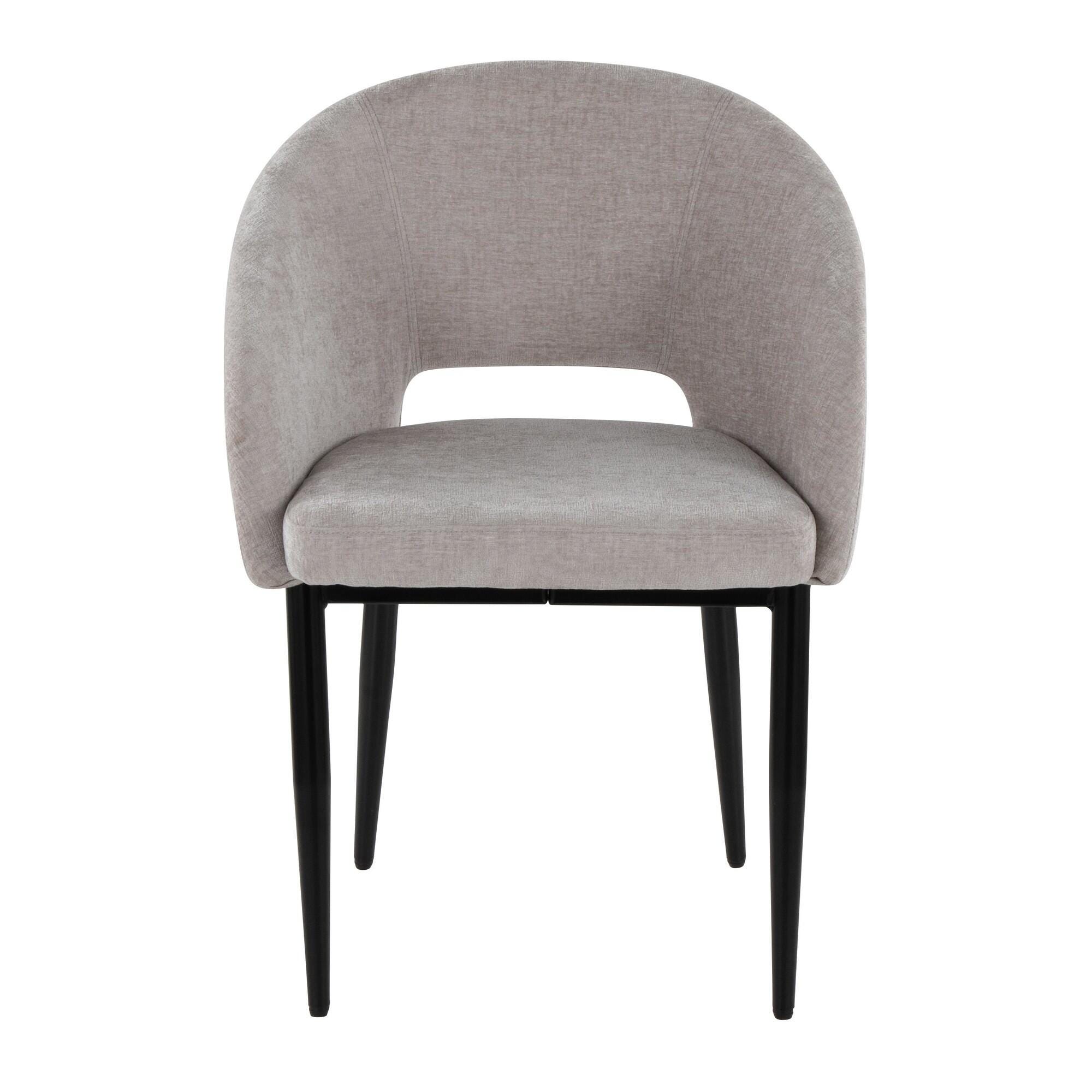 LumiSource Renee Dining Chair (Set of 2), Silver/Black, large