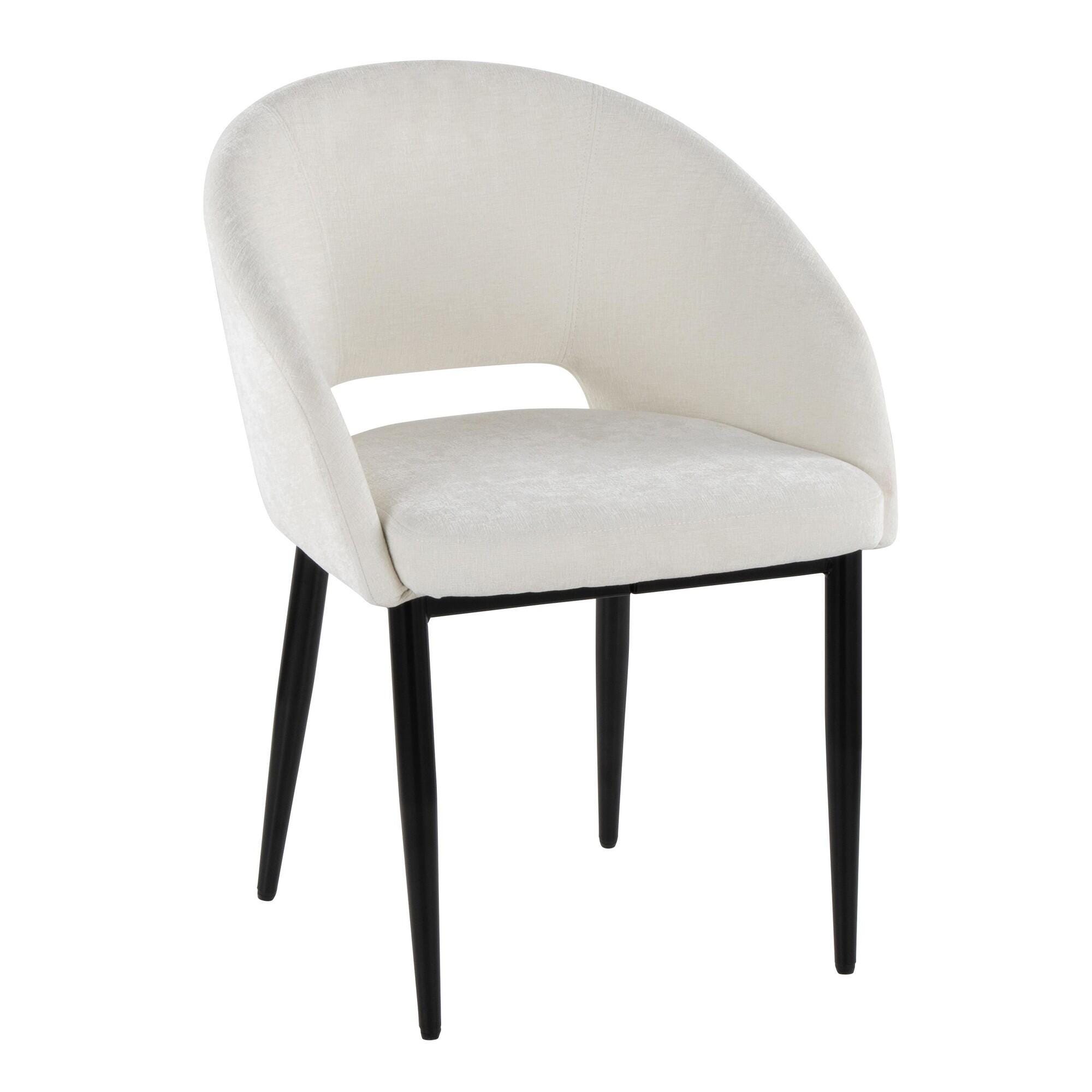 LumiSource Renee Dining Chair (Set of 2), Off-White/Black, large