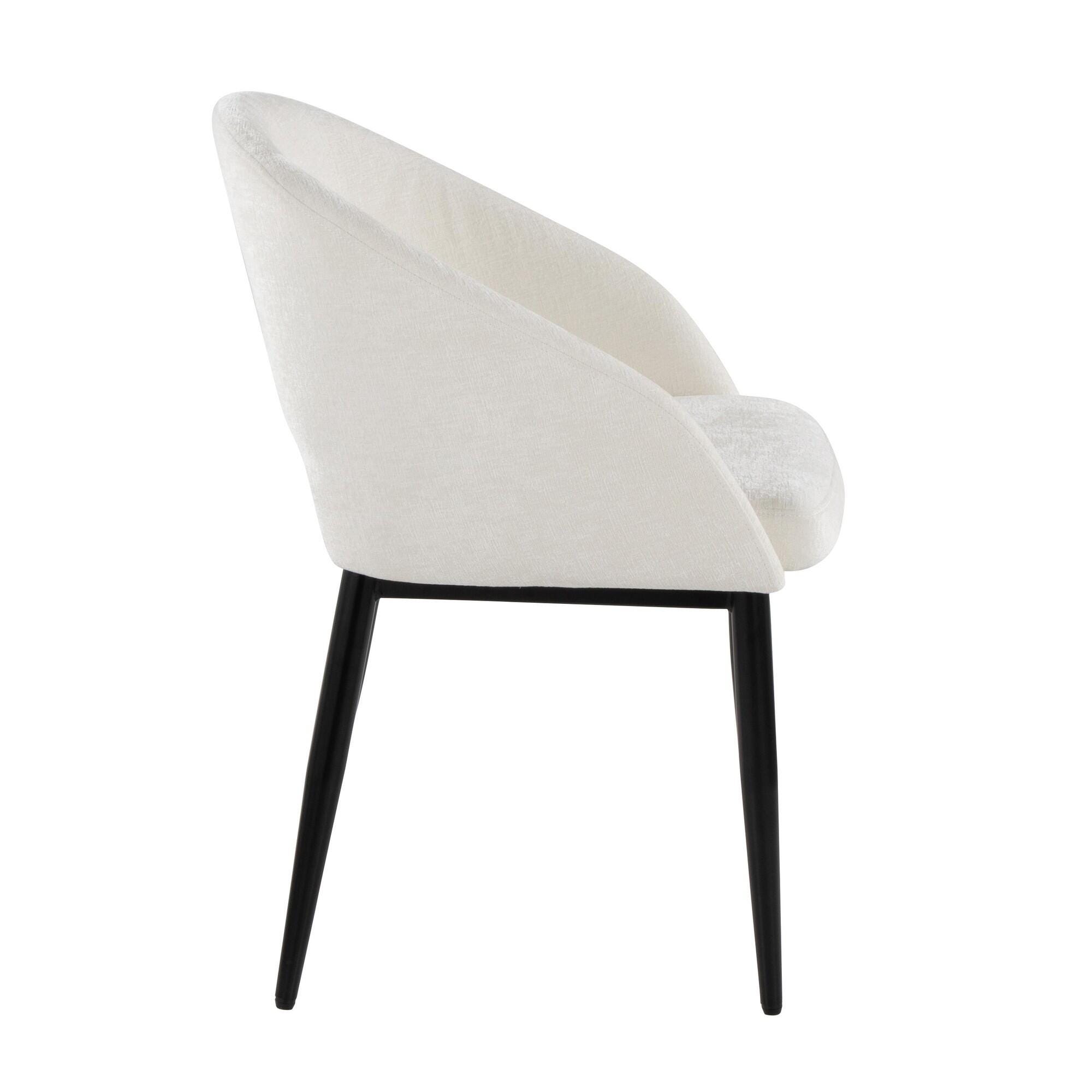 LumiSource Renee Dining Chair (Set of 2), Off-White/Black, large