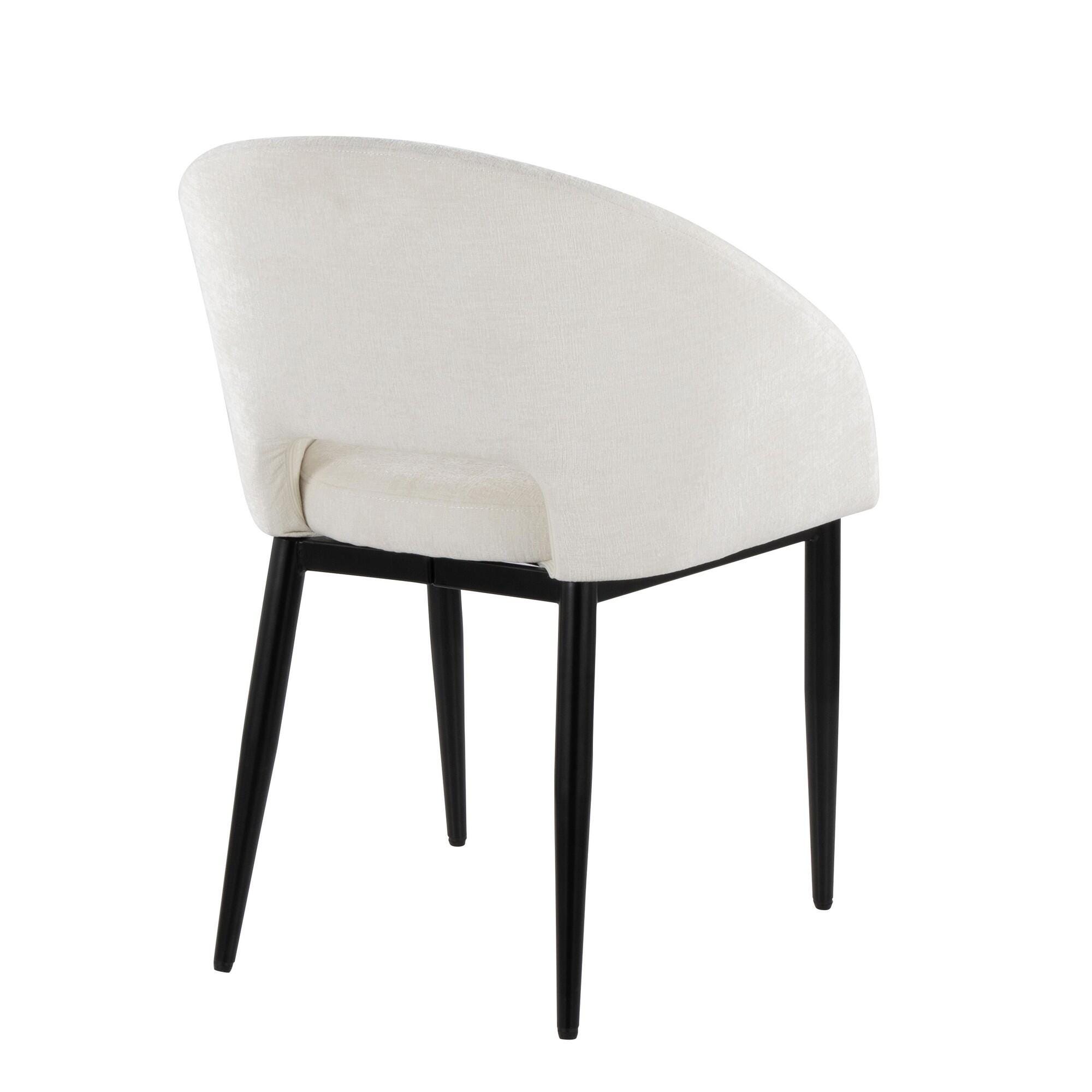 LumiSource Renee Dining Chair (Set of 2), Off-White/Black, large