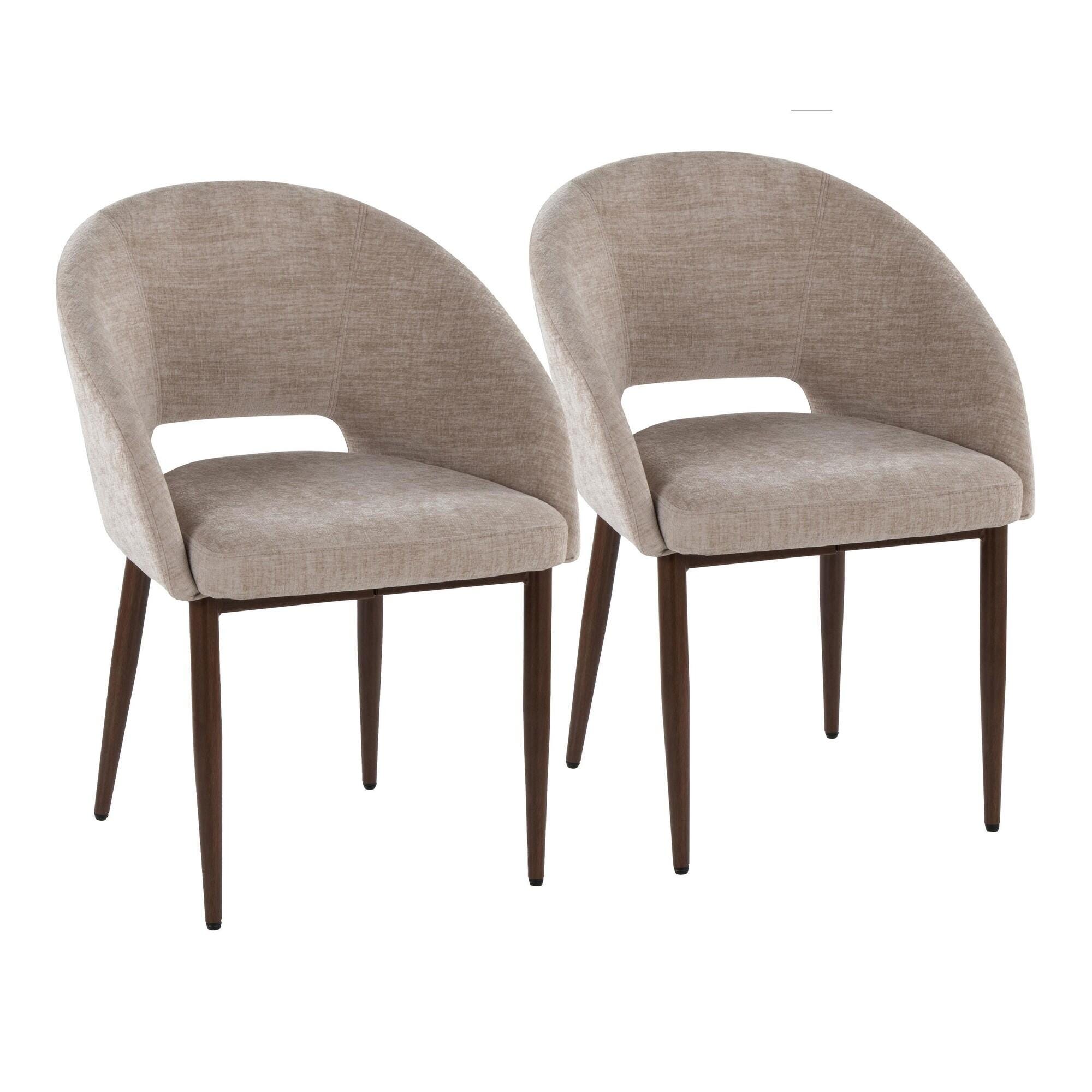 LumiSource Renee Dining Chair (Set of 2), Light Brown/Mahogany, large